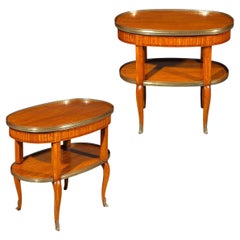 Antique Rare 19th Century Oval Two-Tier Bedside or End Tables, Circa 1880