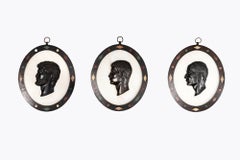 Rare 19th Century Set of Three Large Grand Tour Oval Carrara Marble Plaques