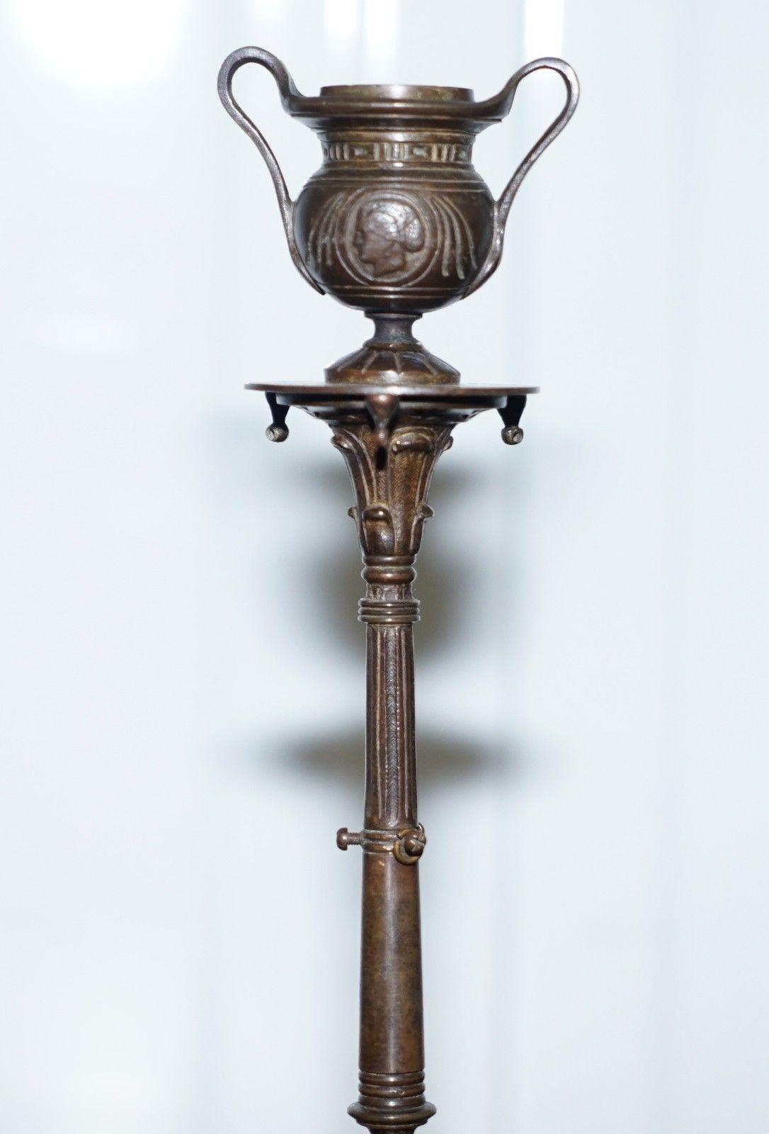 Rare 19th Century Solid Bronze Candlesticks August Maximilien Delafontaine, Pair For Sale 6