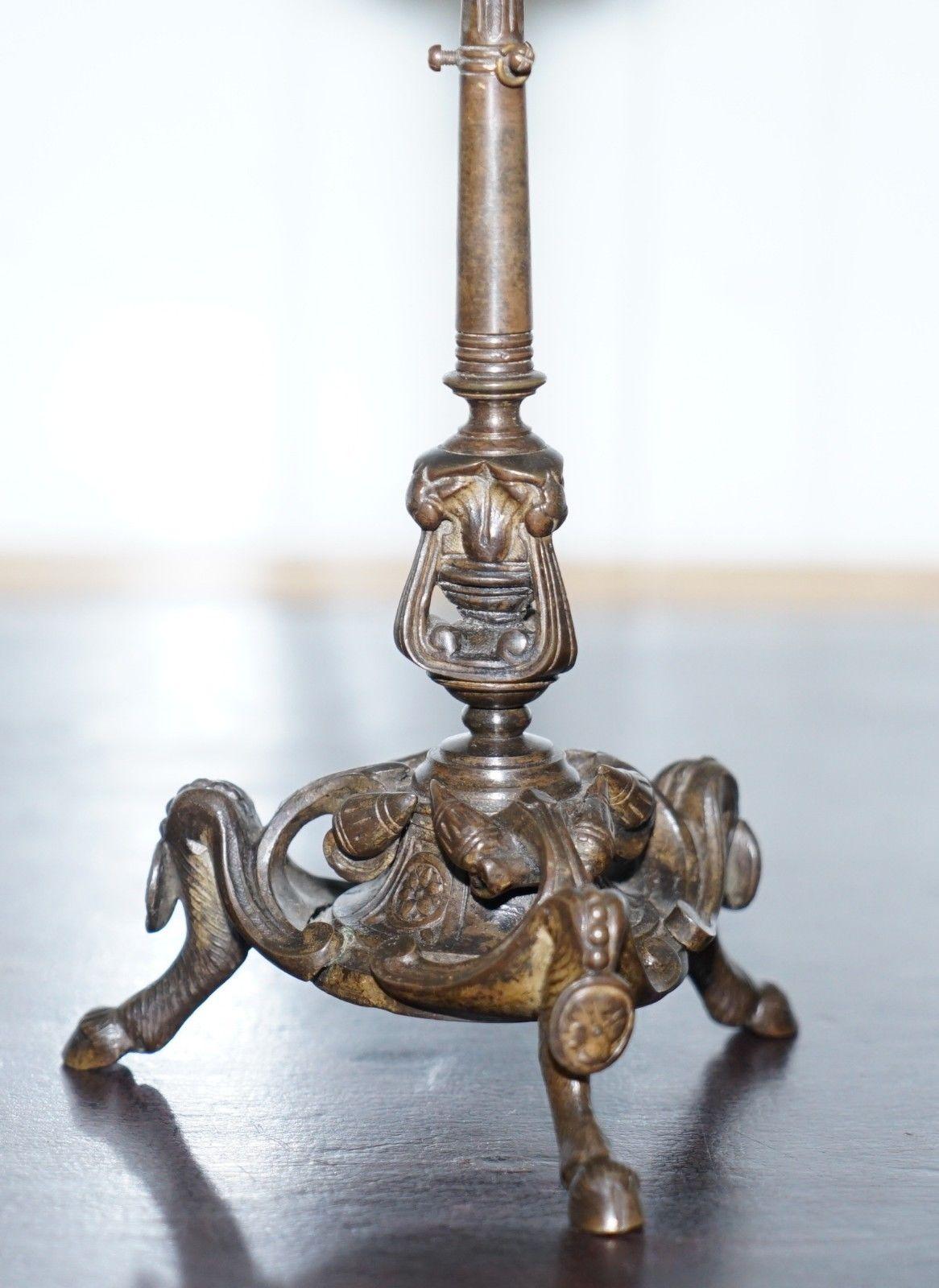 Rare 19th Century Solid Bronze Candlesticks August Maximilien Delafontaine, Pair For Sale 7