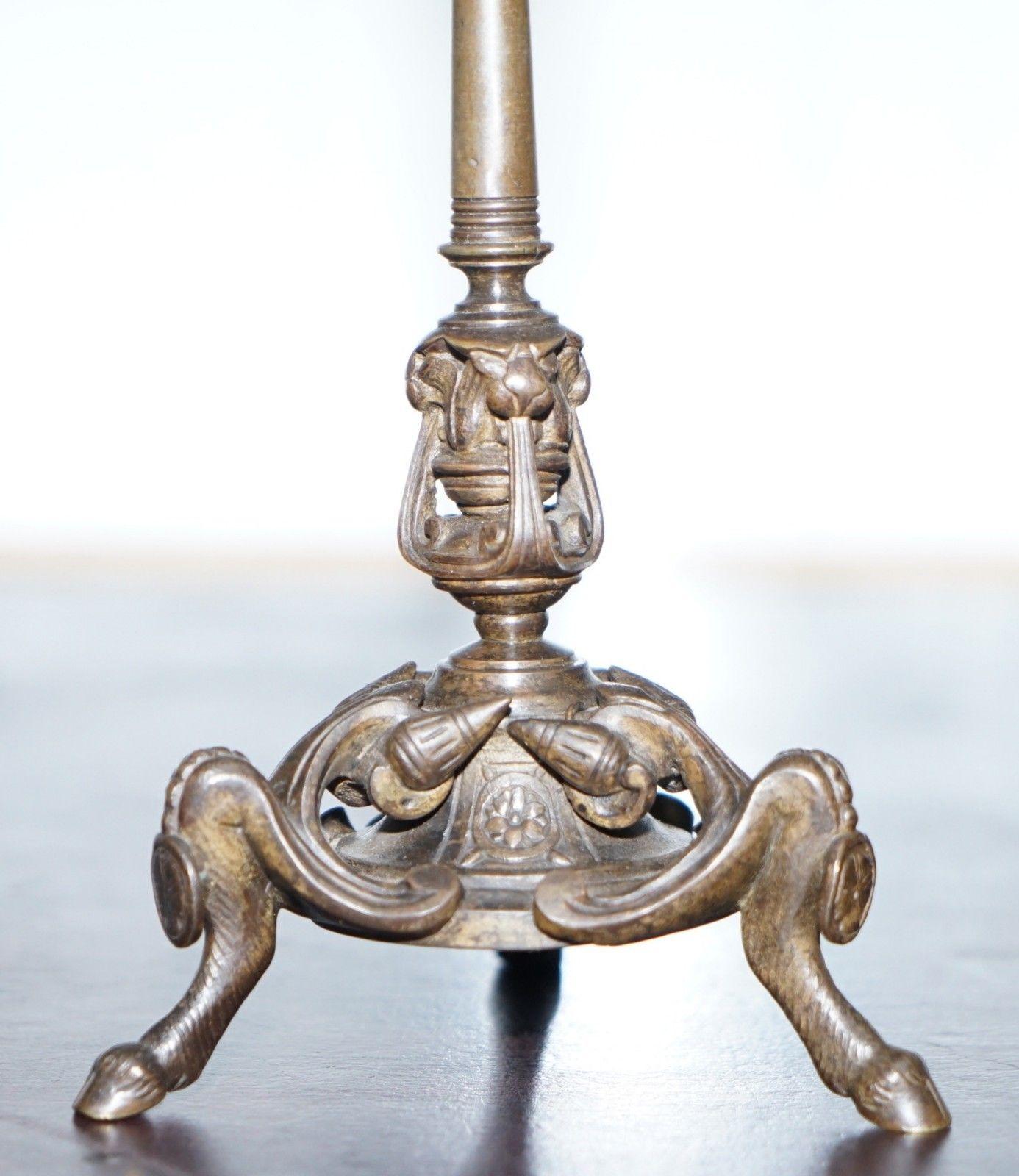 Rare 19th Century Solid Bronze Candlesticks August Maximilien Delafontaine, Pair For Sale 2