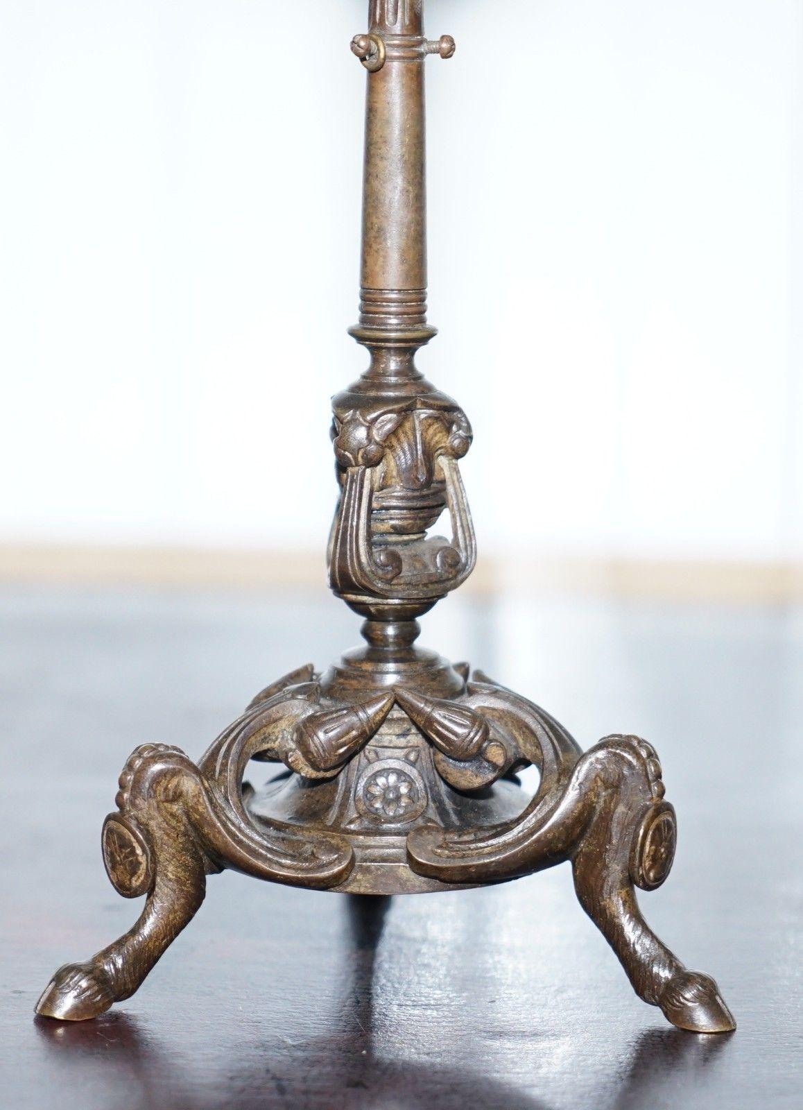 Rare 19th Century Solid Bronze Candlesticks August Maximilien Delafontaine, Pair For Sale 5