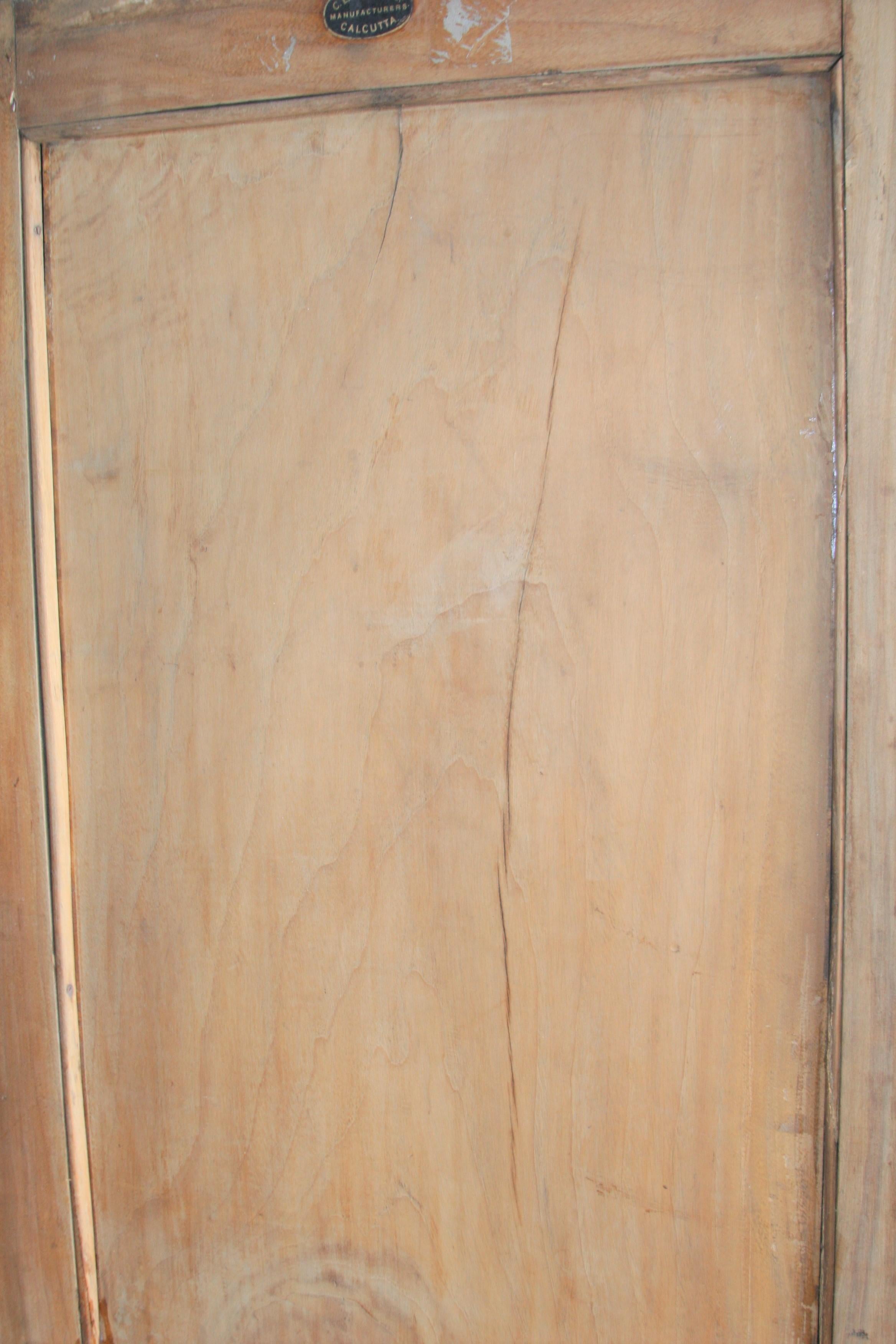 Rare 19th Century Solid Camphor Wood Cabinet from Lazarus of Calcutta For Sale 2