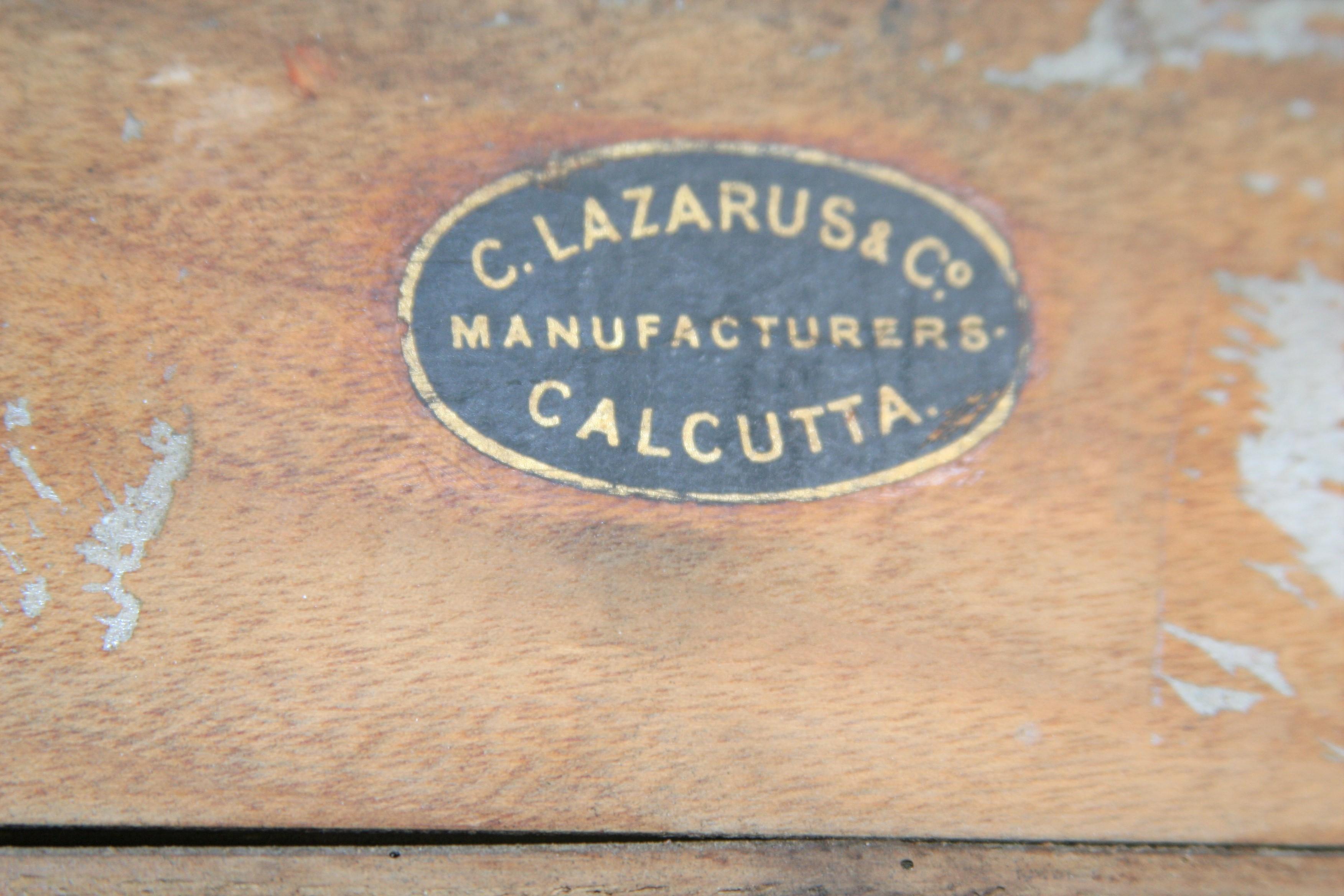 Rare 19th Century Solid Camphor Wood Cabinet from Lazarus of Calcutta For Sale 5