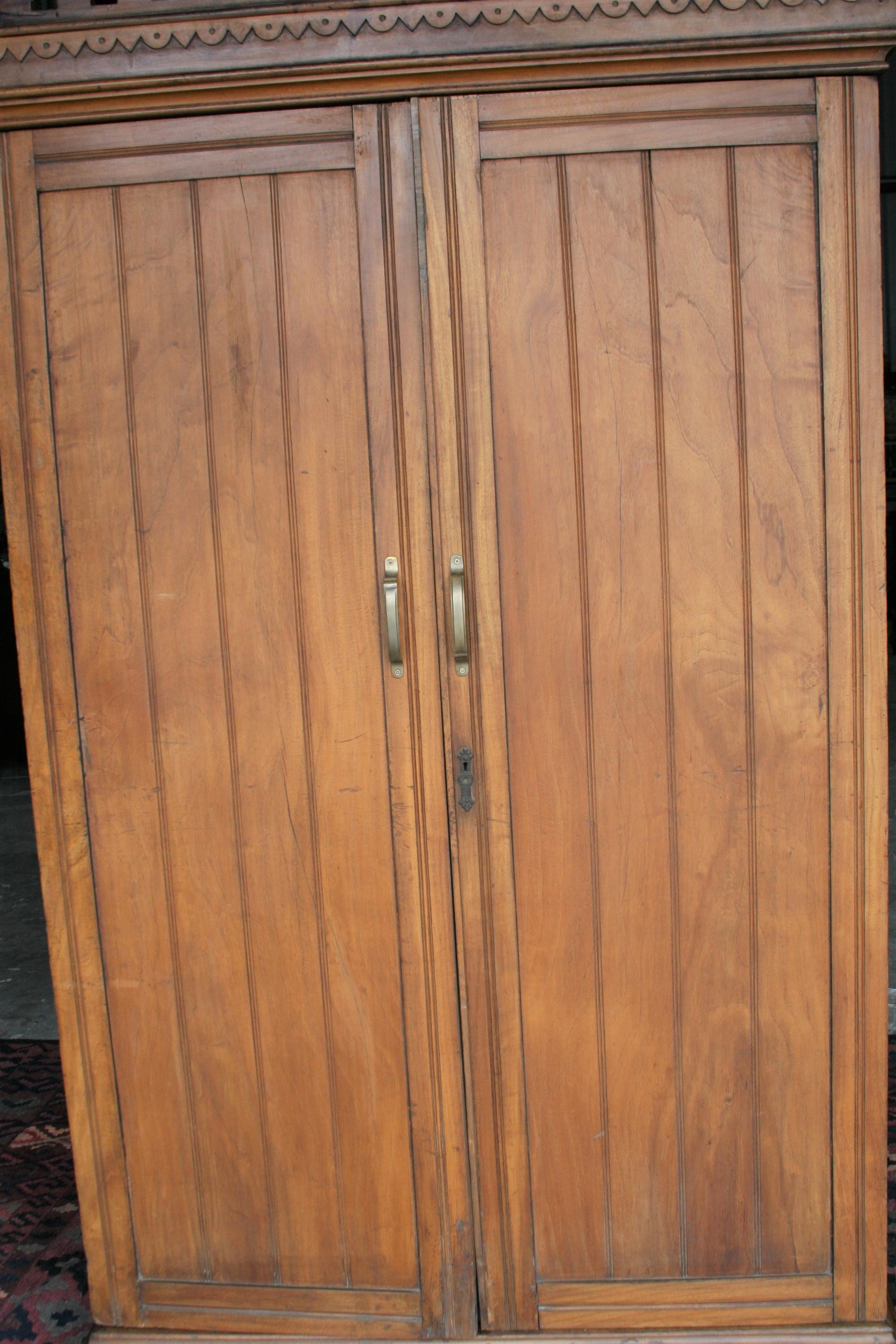 Anglo Raj Rare 19th Century Solid Camphor Wood Cabinet from Lazarus of Calcutta For Sale