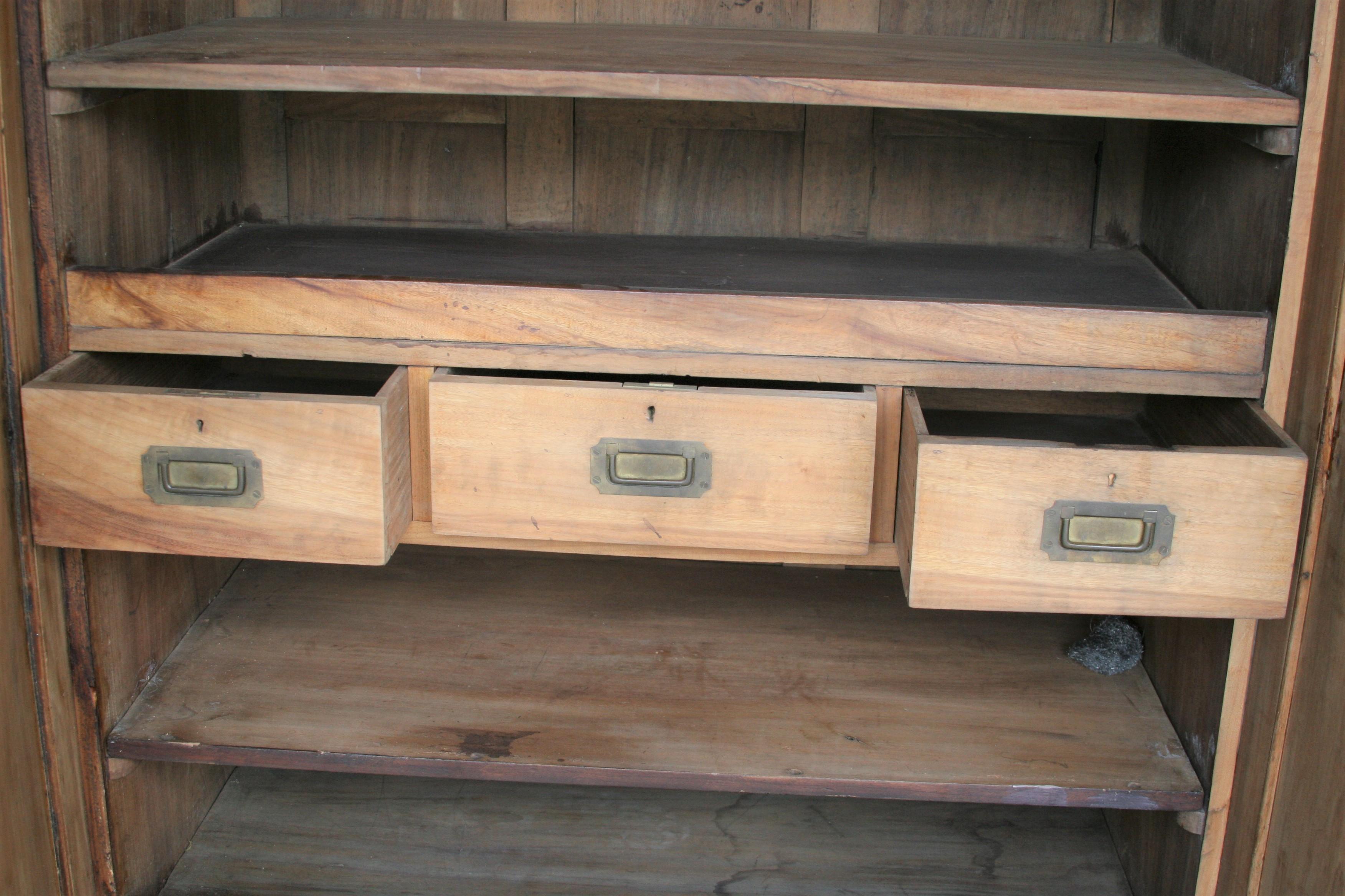 Hand-Crafted Rare 19th Century Solid Camphor Wood Cabinet from Lazarus of Calcutta For Sale