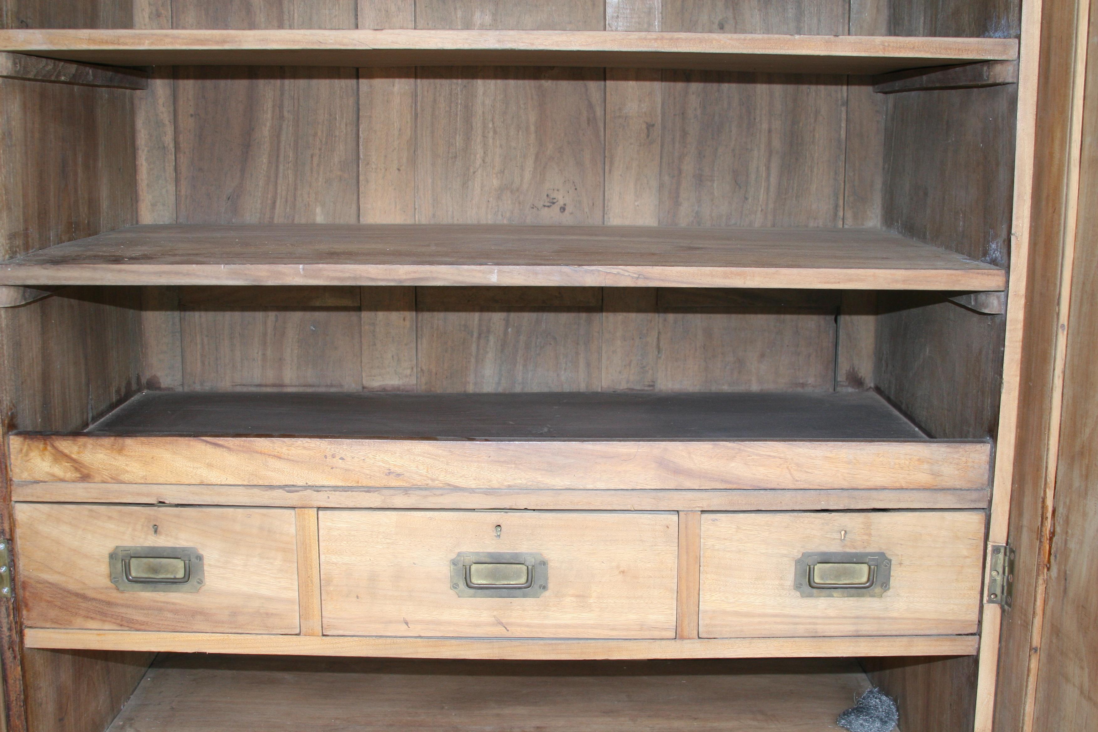 Rare 19th Century Solid Camphor Wood Cabinet from Lazarus of Calcutta In Good Condition For Sale In Houston, TX