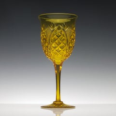 Rare 19th Century Stevens & Williams Uranium Yellow Glass Goblet, circa 1890