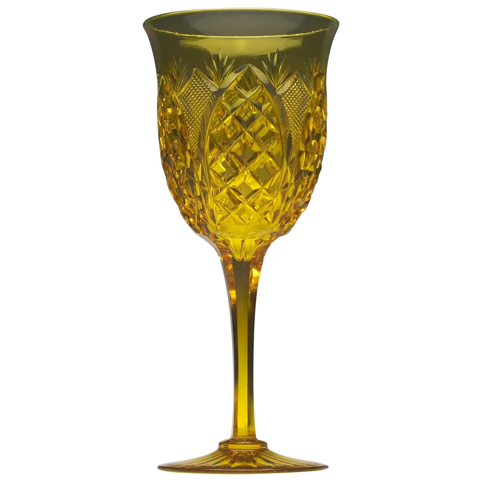 Rare 19th Century Stevens & Williams Uranium Yellow Glass Goblet, circa 1890