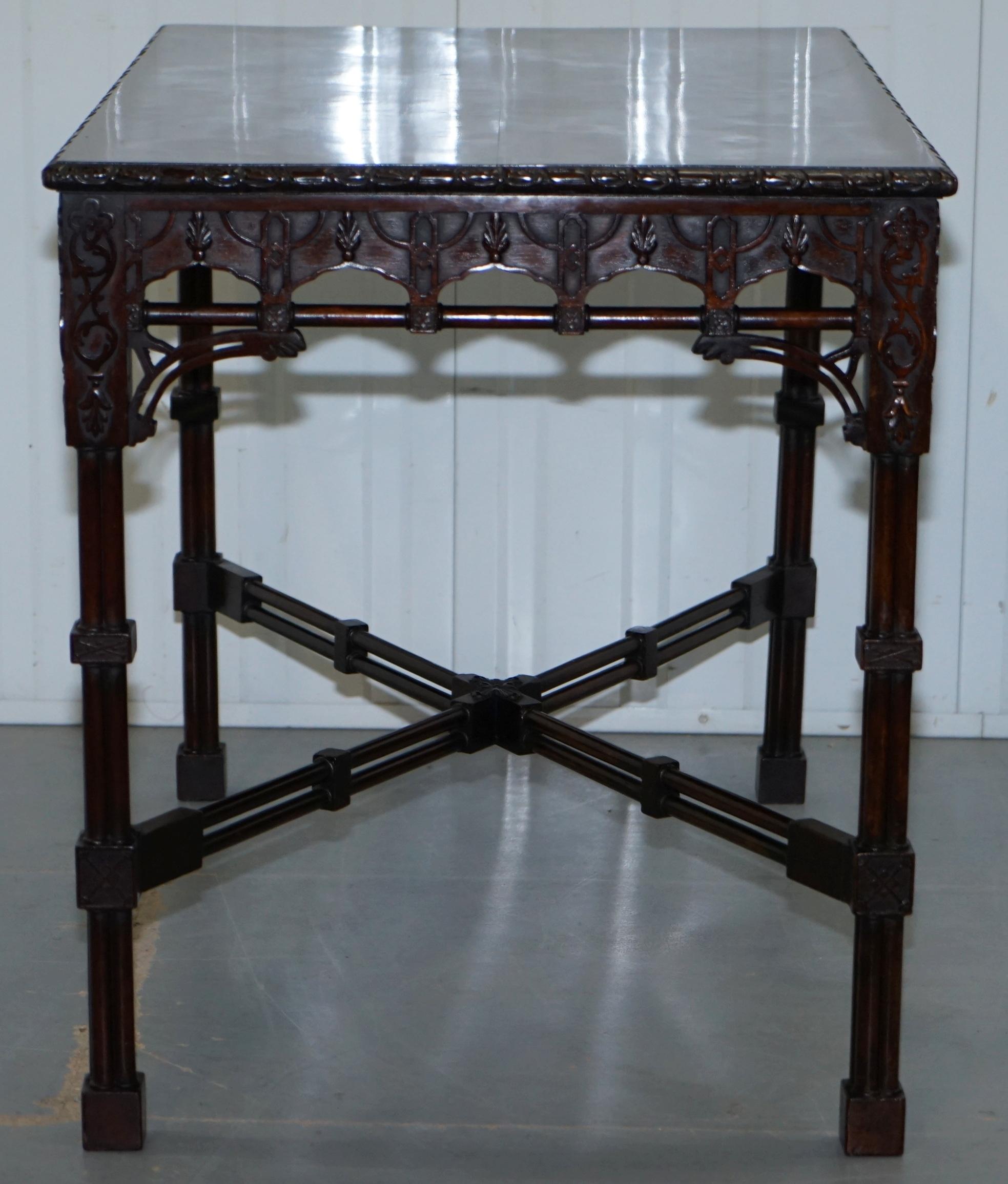 Rare 19th Century Thomas Chippendale Clustered Column Leg Silver Tea Side Table For Sale 7