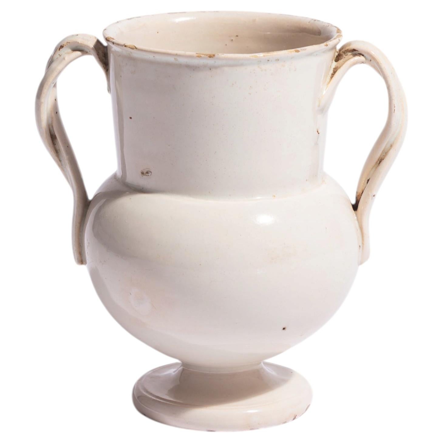 Rare 19th Century Twin Handled Faience Vessel attrib. to Ciro La Pesa 1756–1826