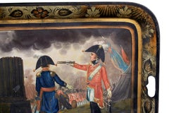 Rare 19th century toleware tray battle of waterloo