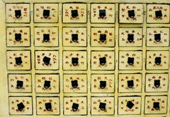 Rare 19th Century Yellow Chinese Apothecary Cabinet 67 Sectioned Drawers