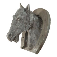 Antique Rare 19th Century Zinc Horse Head