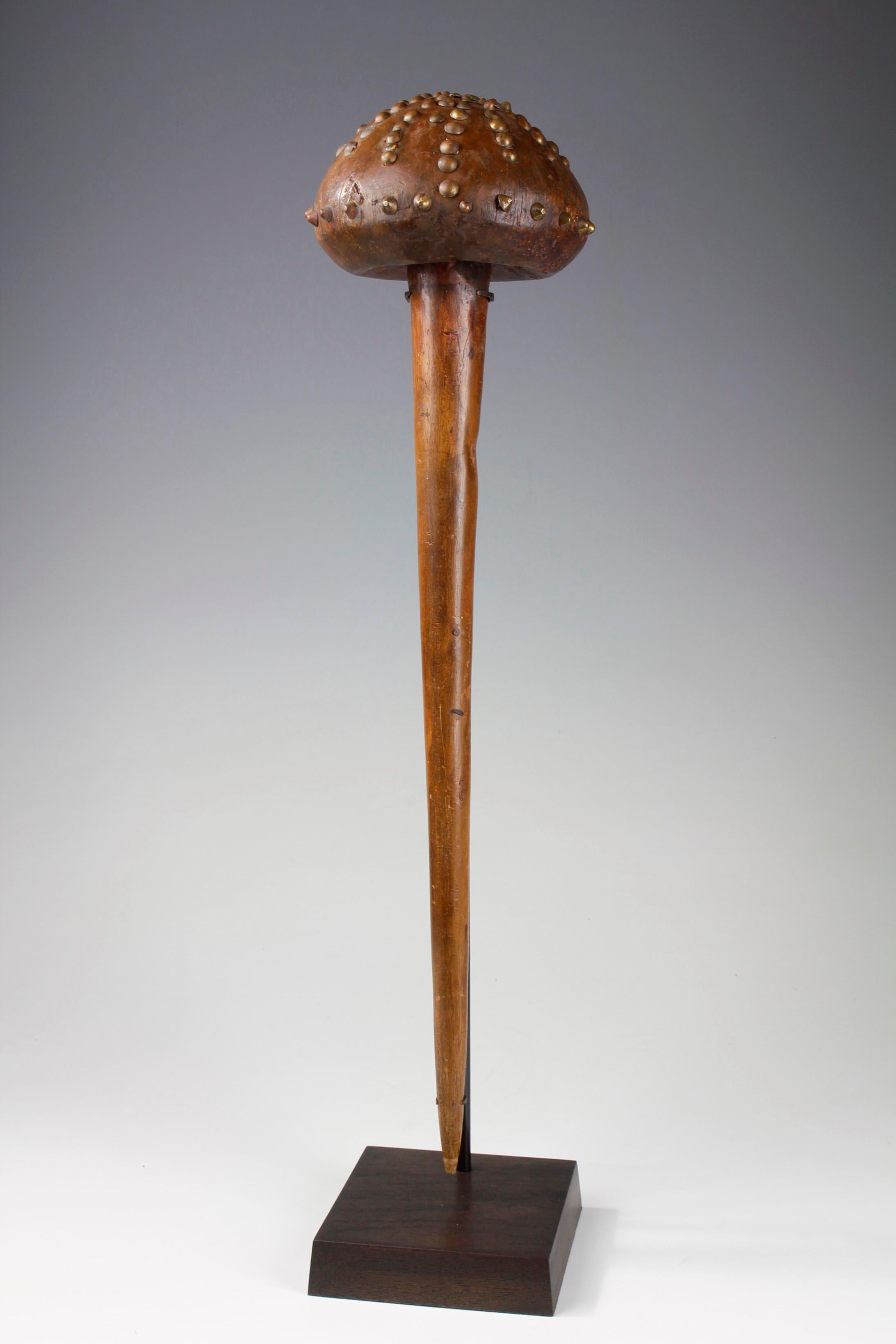 Metal Rare 19th Century Zulu Studded Knobkerrie, South Africa For Sale