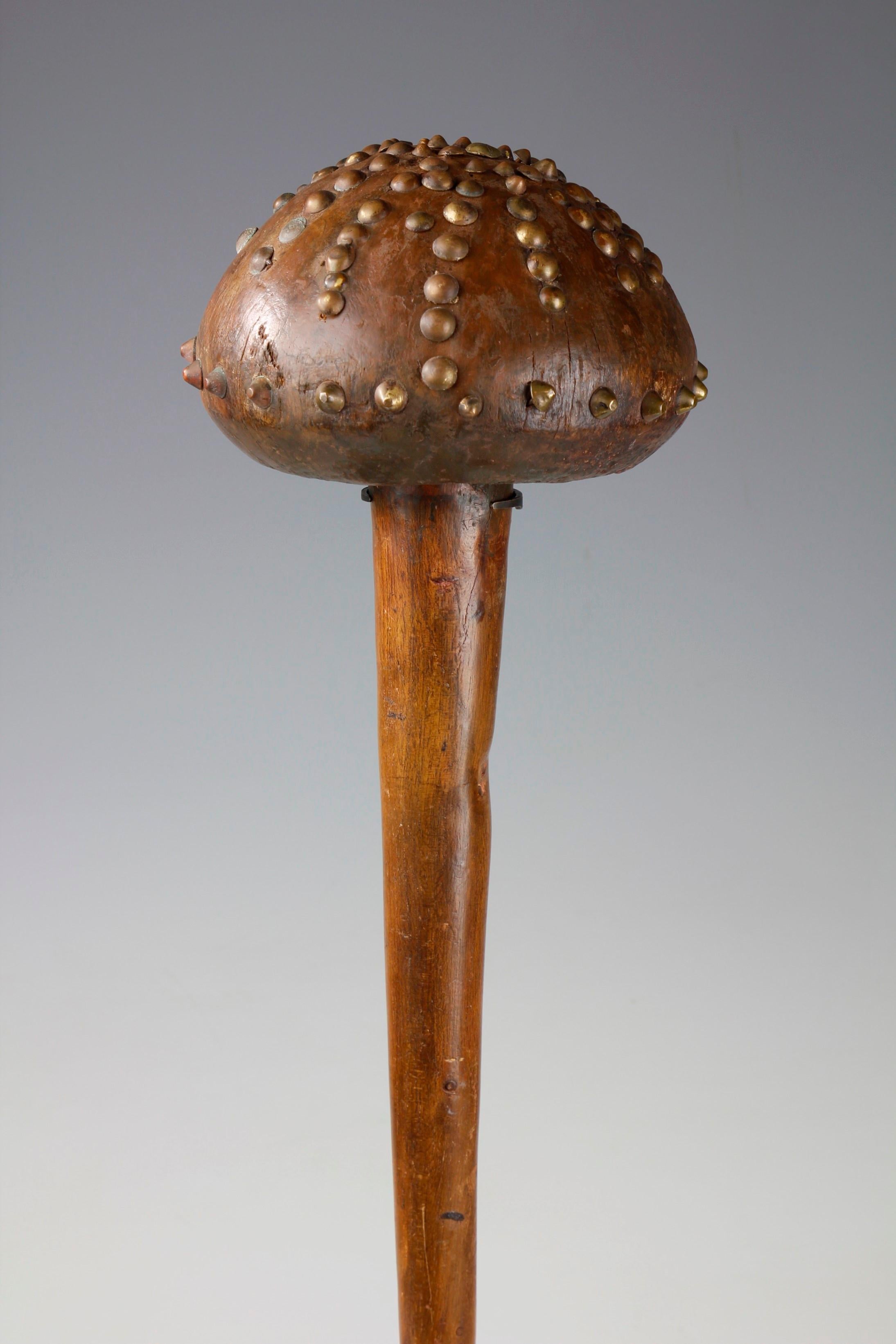Rare 19th Century Zulu Studded Knobkerrie, South Africa For Sale 1