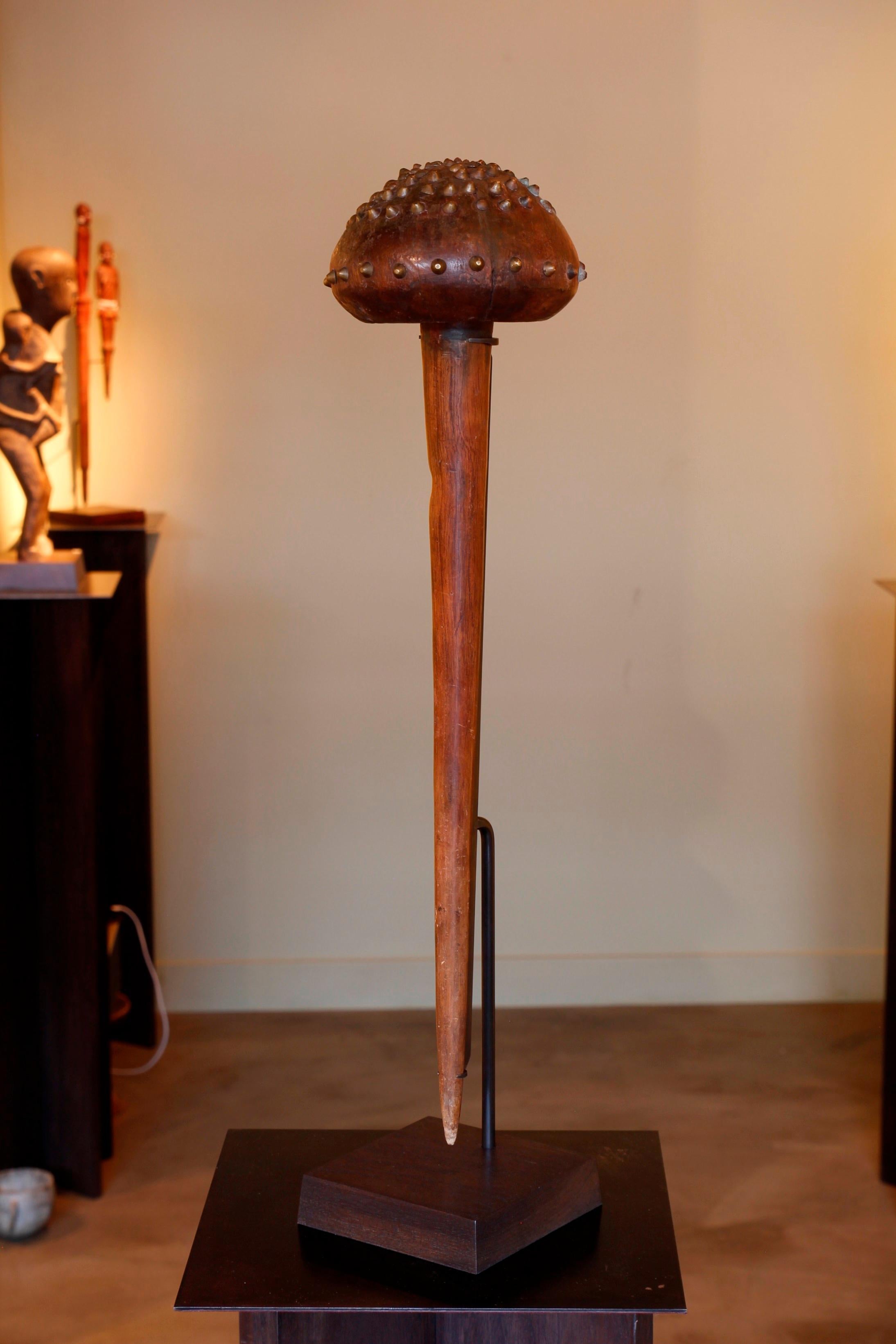 Rare 19th Century Zulu Studded Knobkerrie, South Africa For Sale 3