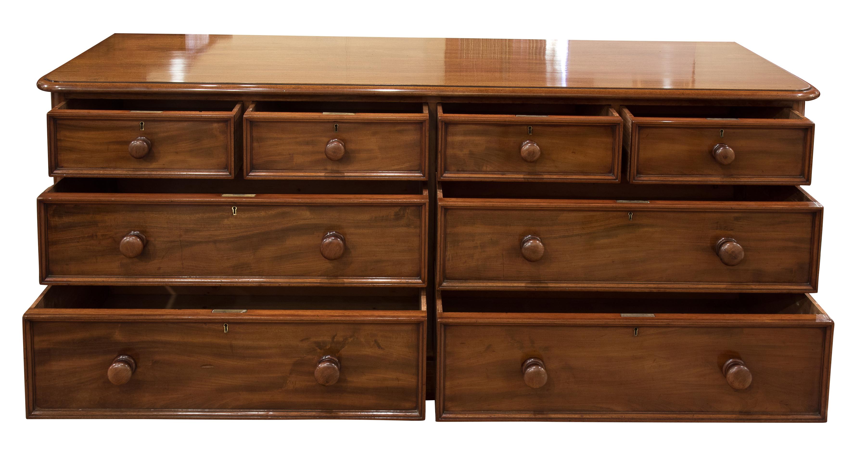 A rare 19th century double bank chest of drawers and of very good quality with cedar linings and original conditions,

 

circa 1850.