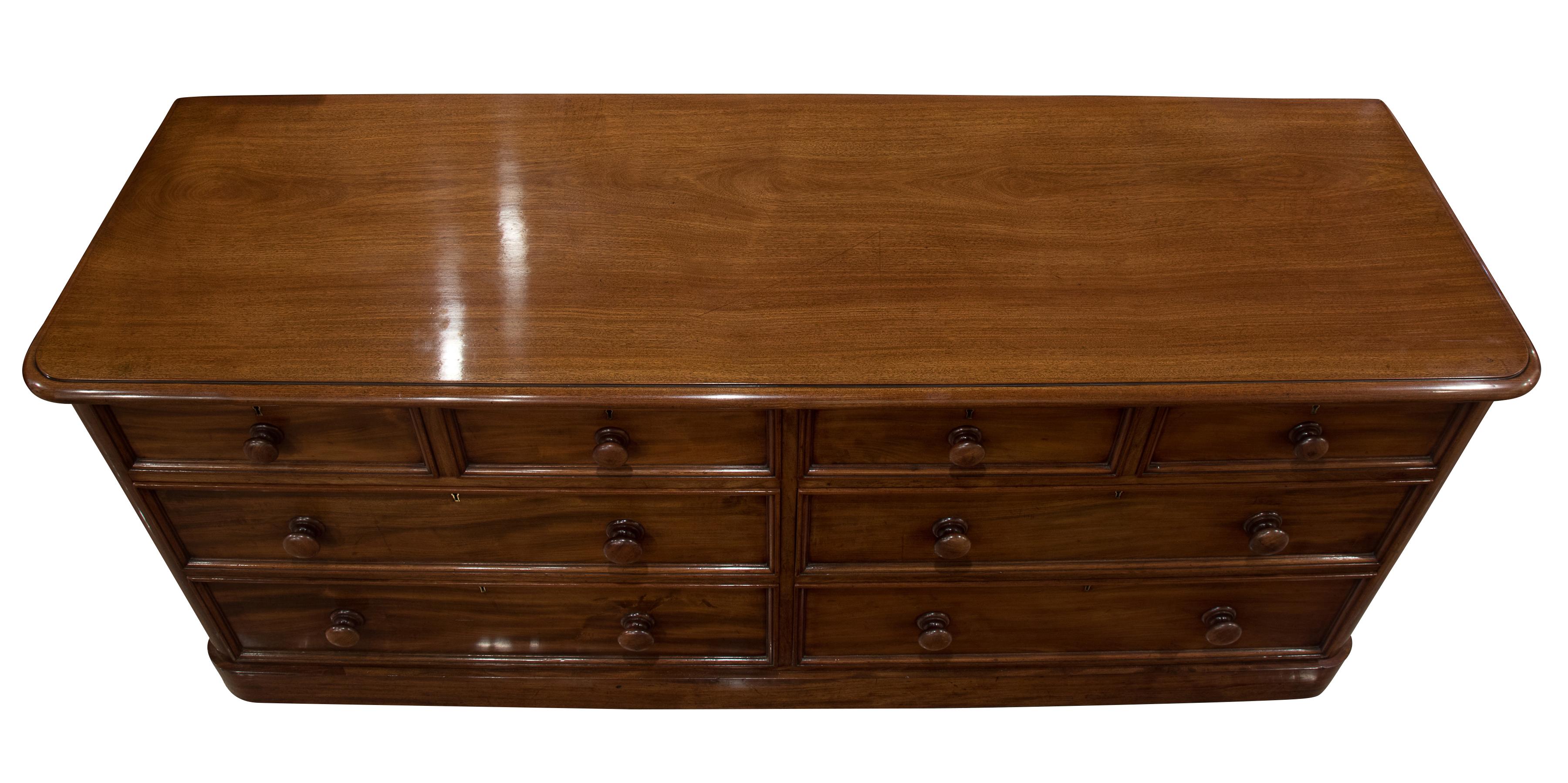 English Rare 19th Century Double Bank Chest of Drawers, circa 1850 For Sale