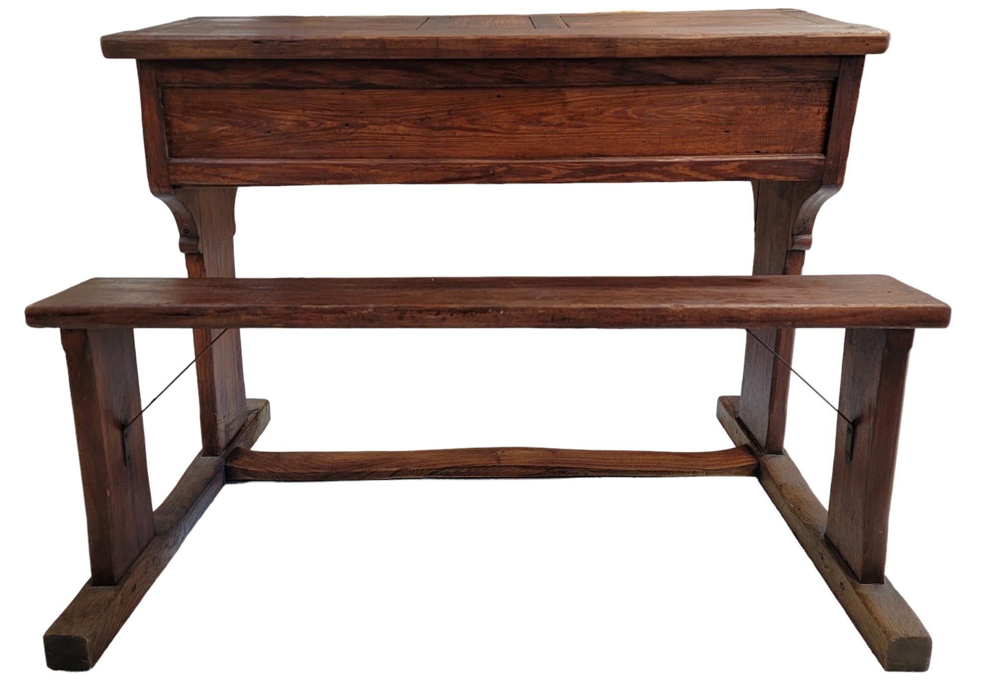Adirondack Rare 19thc French School Bench Desk For Two For Sale