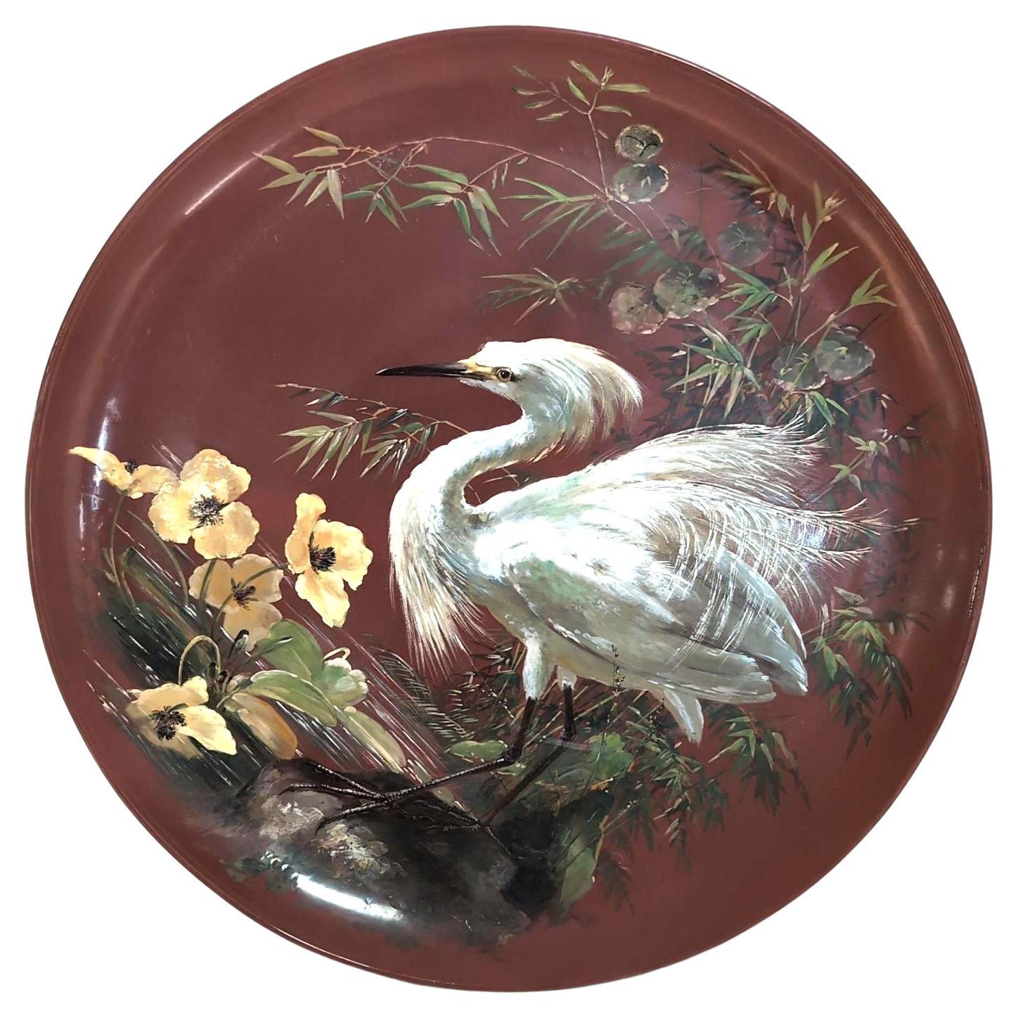 RARE 19thc Minton Hand Painted Charger, 22″W, PA6640 For Sale
