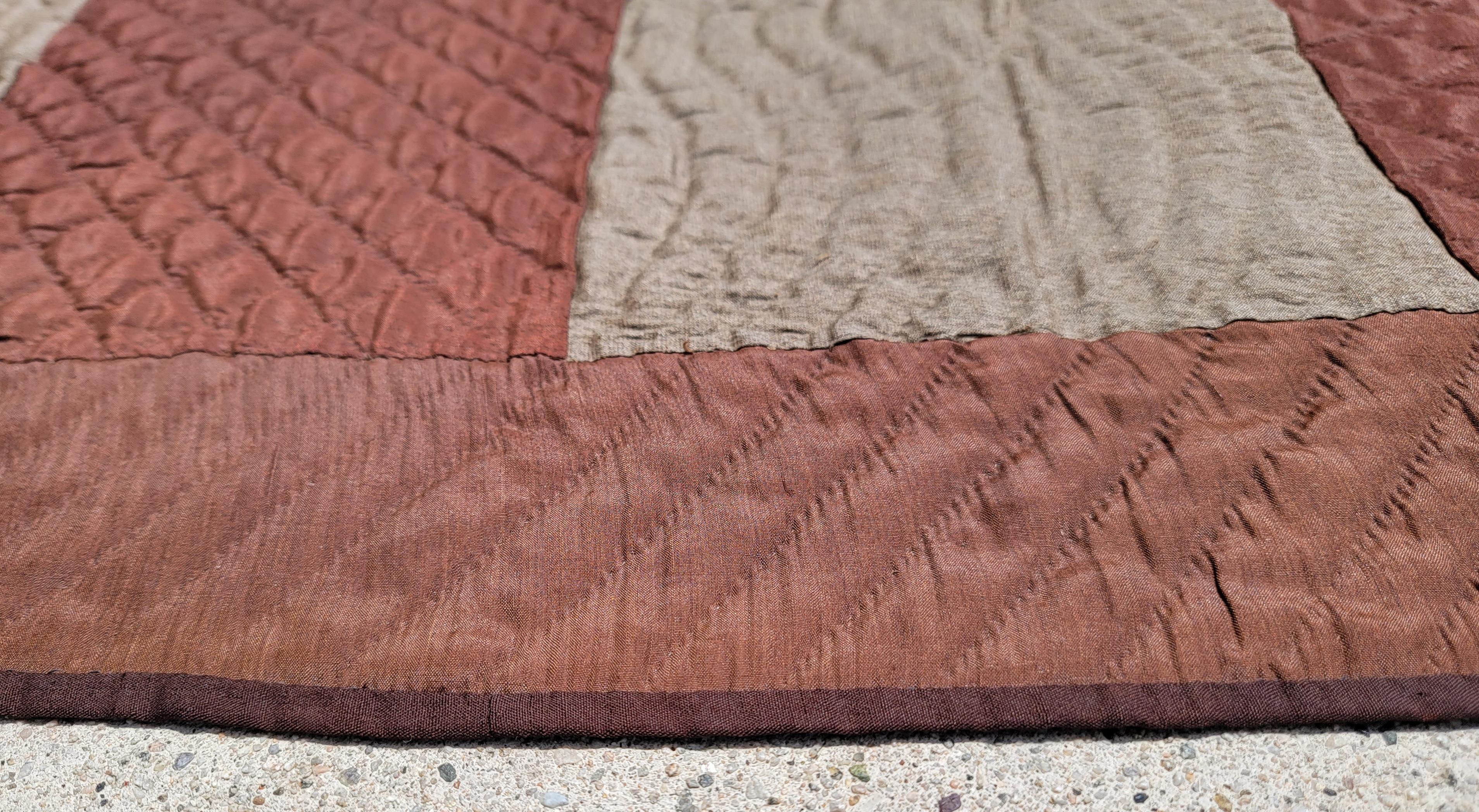 Hand-Crafted Rare 19th C Philadelphia Quaker Bars Quilt