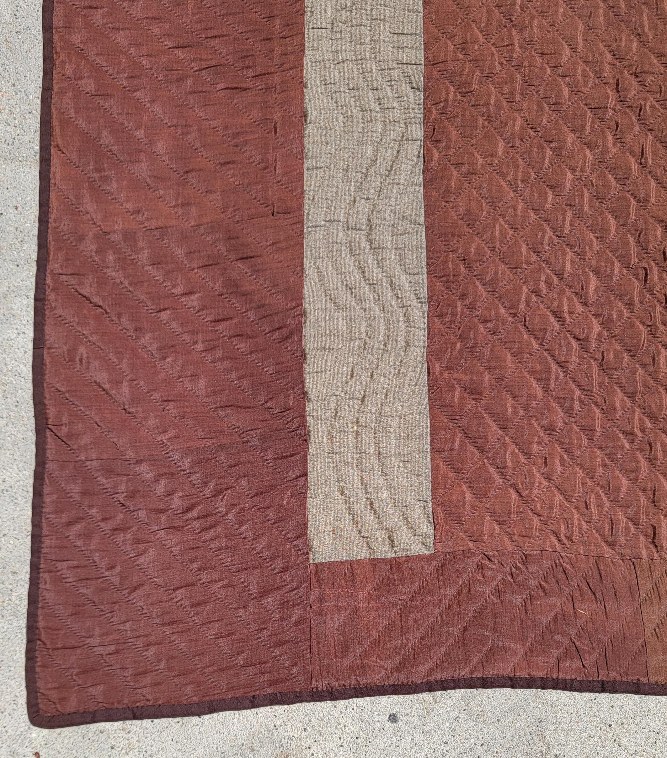Rare 19th C Philadelphia Quaker Bars Quilt In Good Condition In Los Angeles, CA