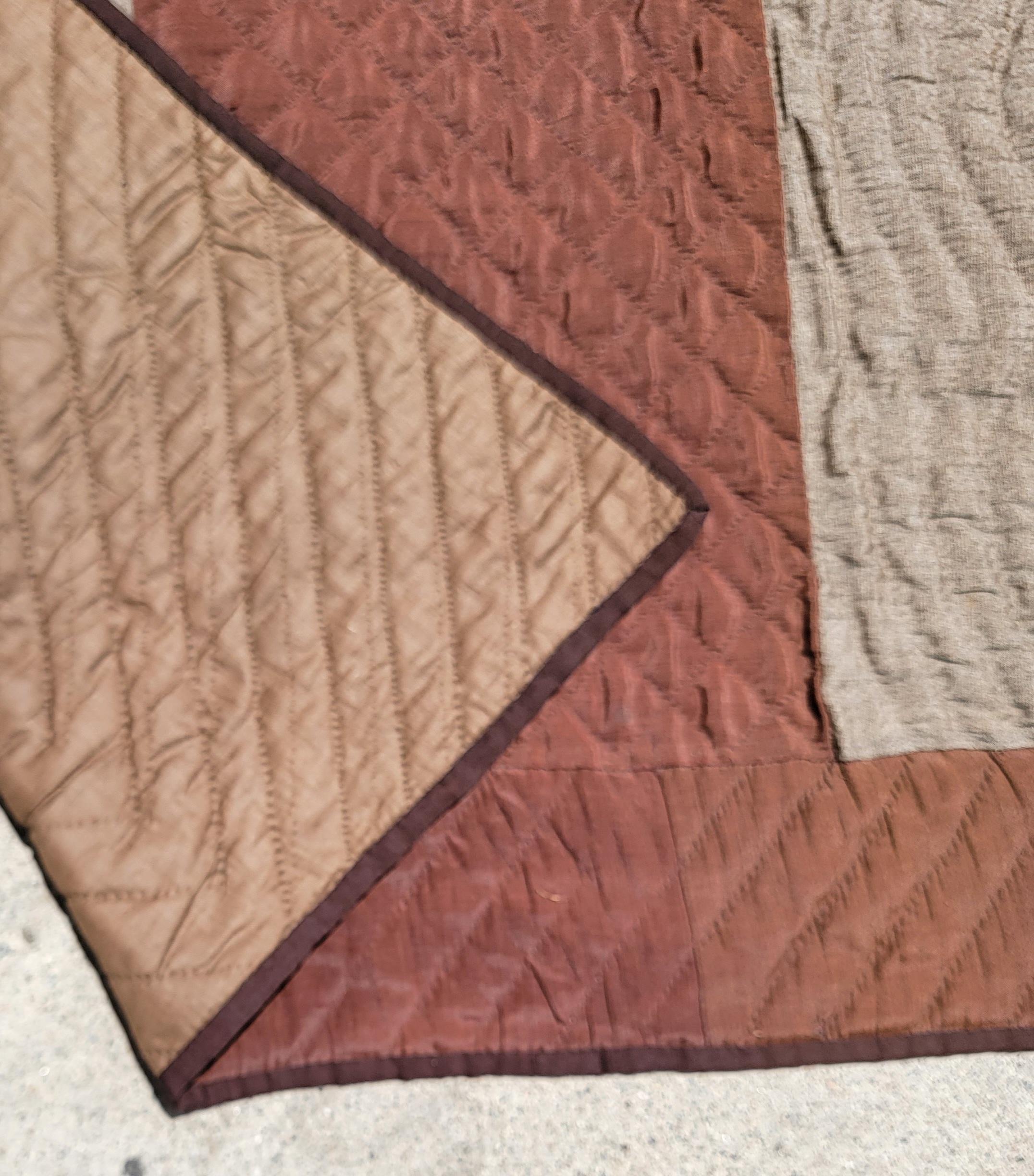 Wool Rare 19th C Philadelphia Quaker Bars Quilt