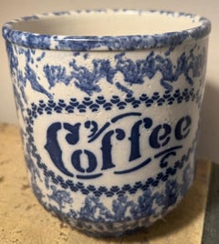 Rare 19Thc Sponge Ware Coffee Canister