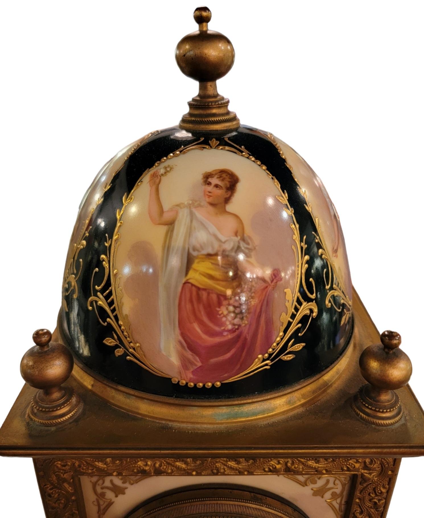 Rare 19thc Tiffany & Company Sevres Mantle Clock 7
