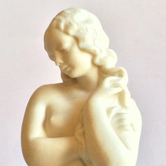 Rare 1st Black Mark Belleek Bather Parian Figurine