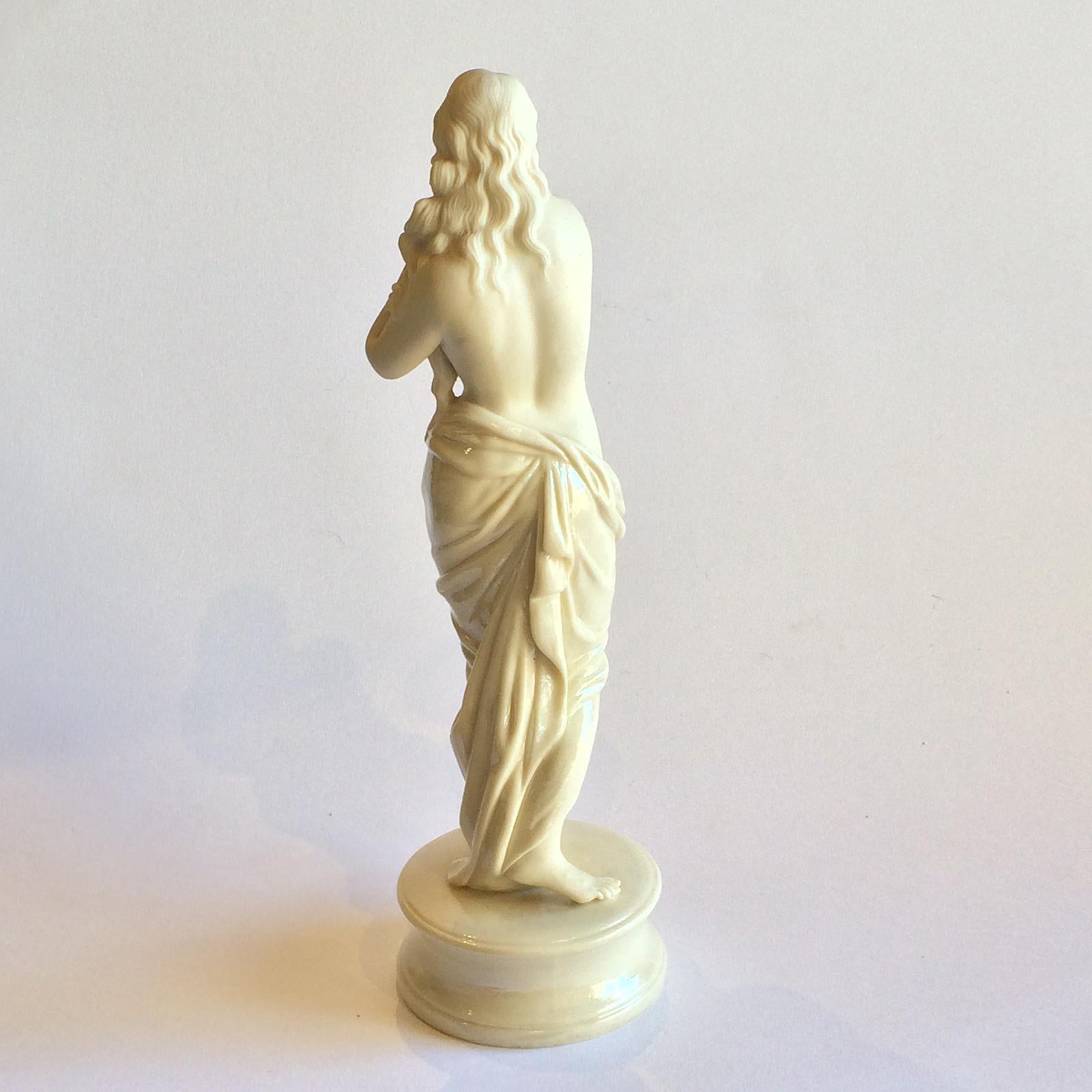 Victorian Rare 1st Black Mark Belleek Bather Parian Figurine For Sale