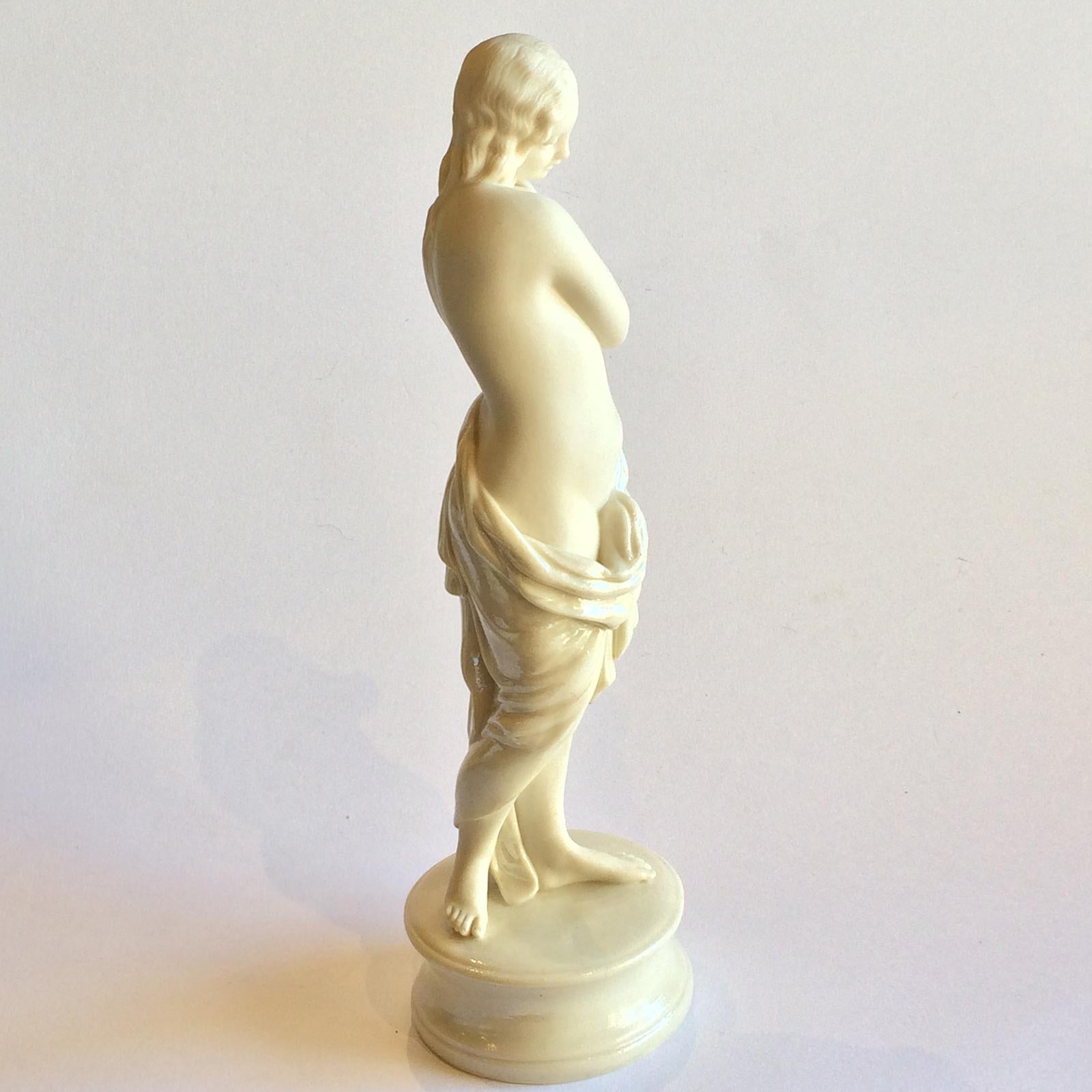 Irish Rare 1st Black Mark Belleek Bather Parian Figurine For Sale