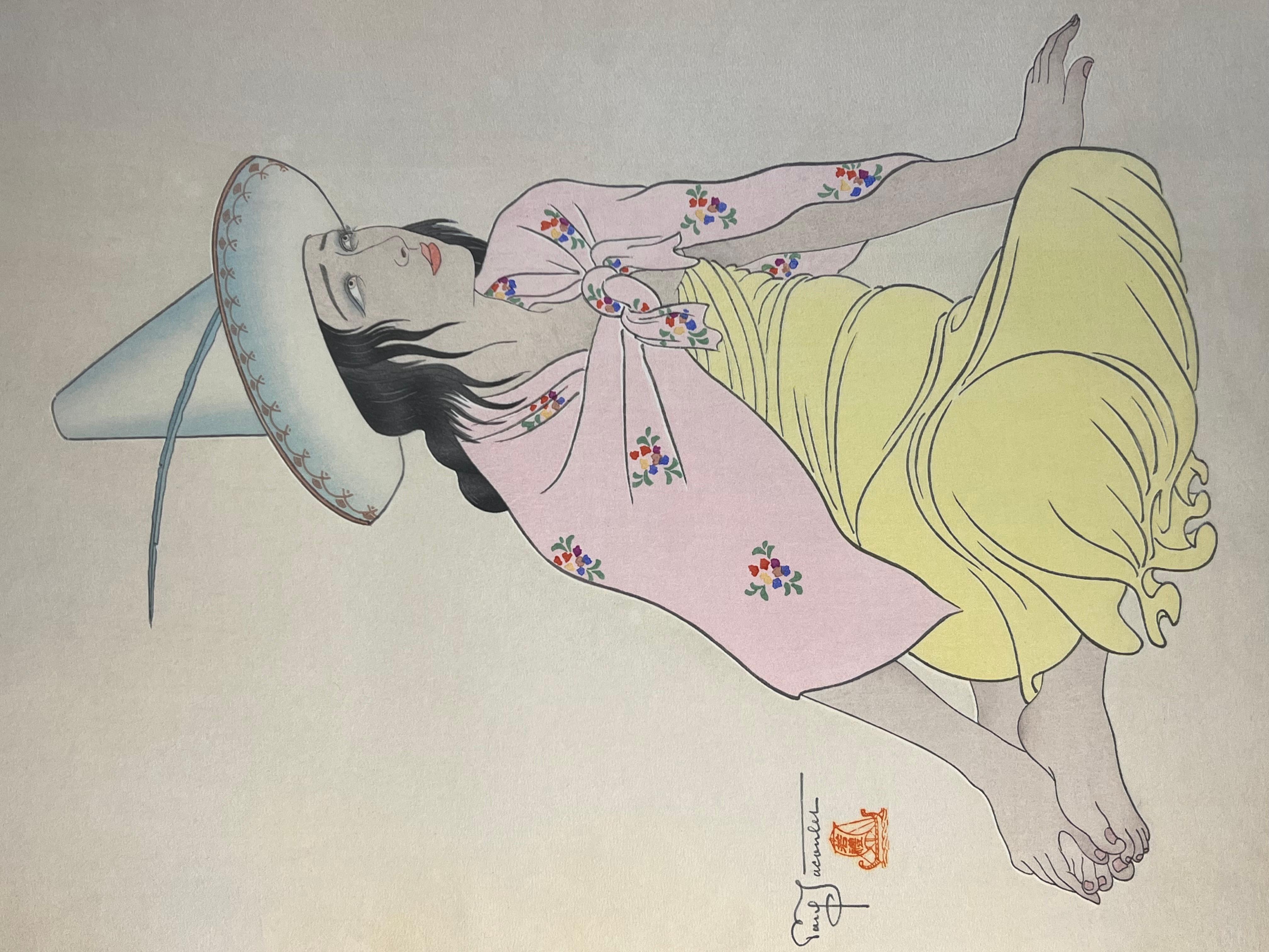 This is an original 1937 Paul Jacoulet print titled 