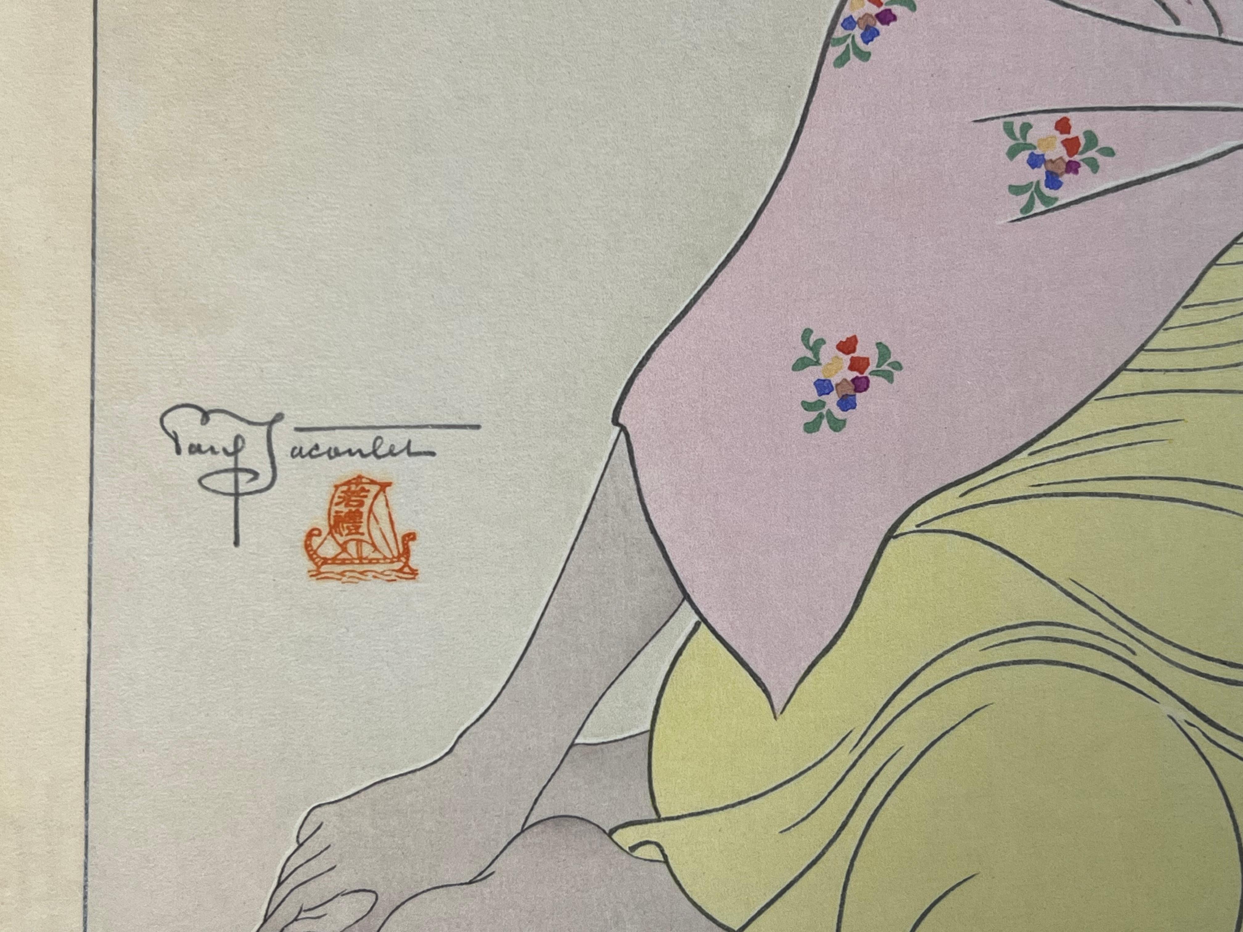 Hand-Crafted Rare 1st Ed Original Paul Jacoulet Woodblock Print 1939 