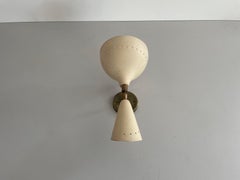 Raro aplique de latón de 2 cabezas de Lumen, años 50, Italia