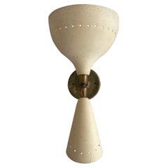 Seltener 2-köpfiger Wandleuchter aus Messing von Lumen, 1950er Jahre, Italien