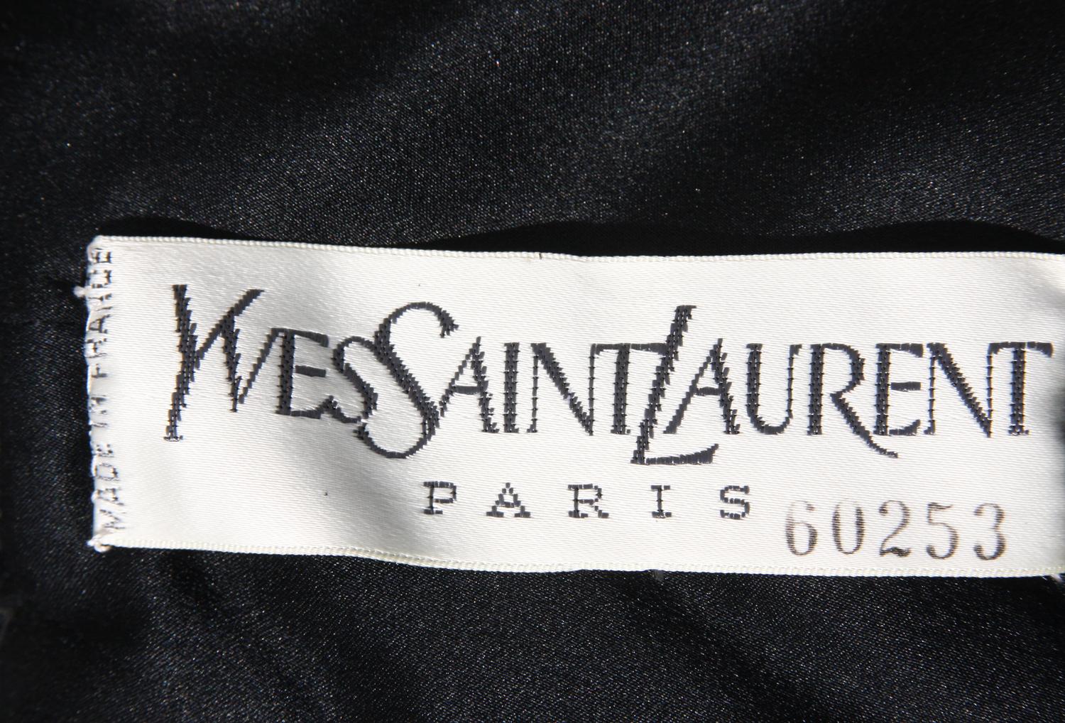 Rare 2 in 1 Yves Saint Laurent Couture Crushed Velvet Numbered Dress c ...