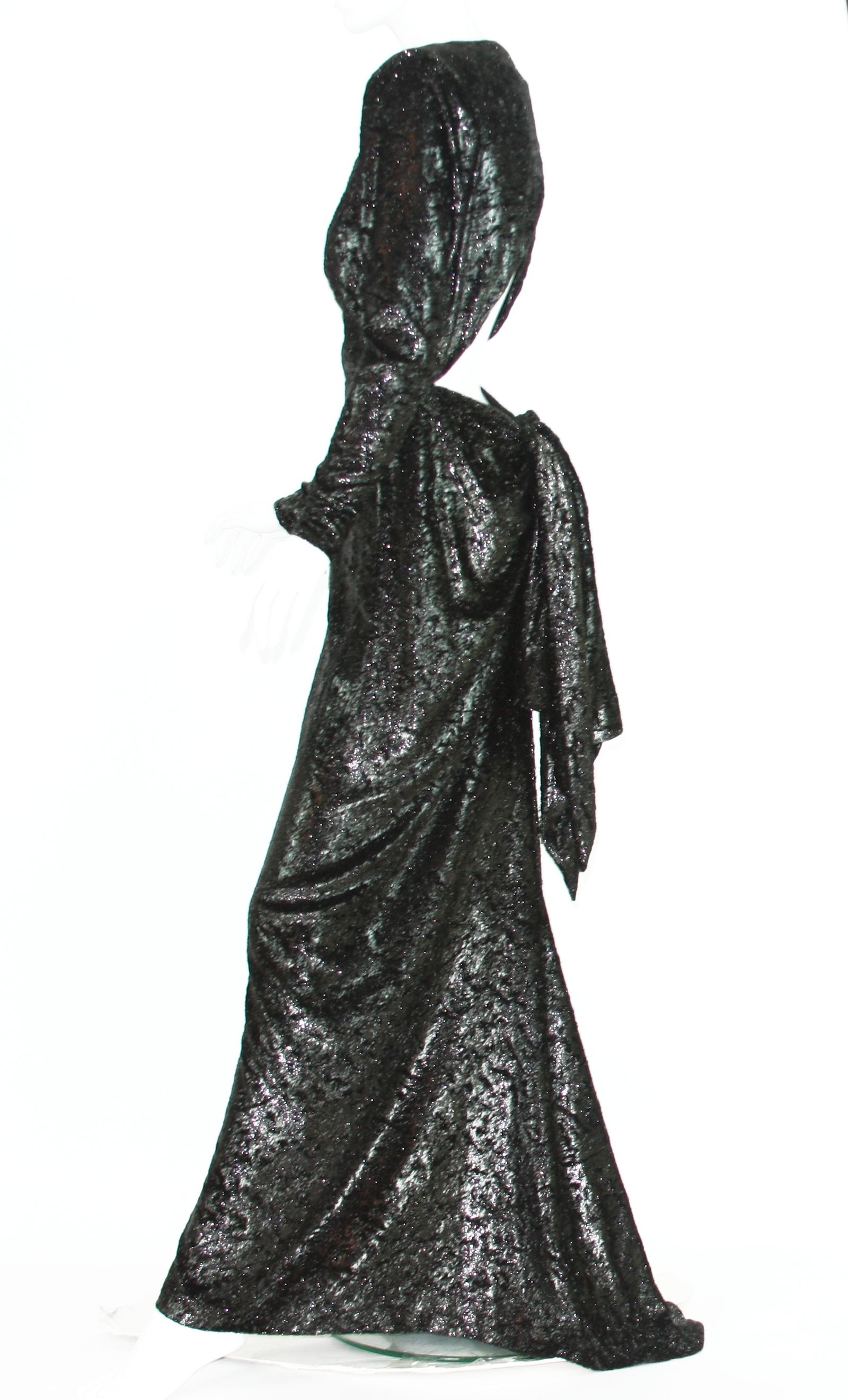 Rare 2 in 1 Yves Saint Laurent Couture Crushed Velvet Numbered Dress c. 1986 For Sale 1
