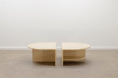 Rare 2 Piece Italian Travertine Coffee Table, 70s