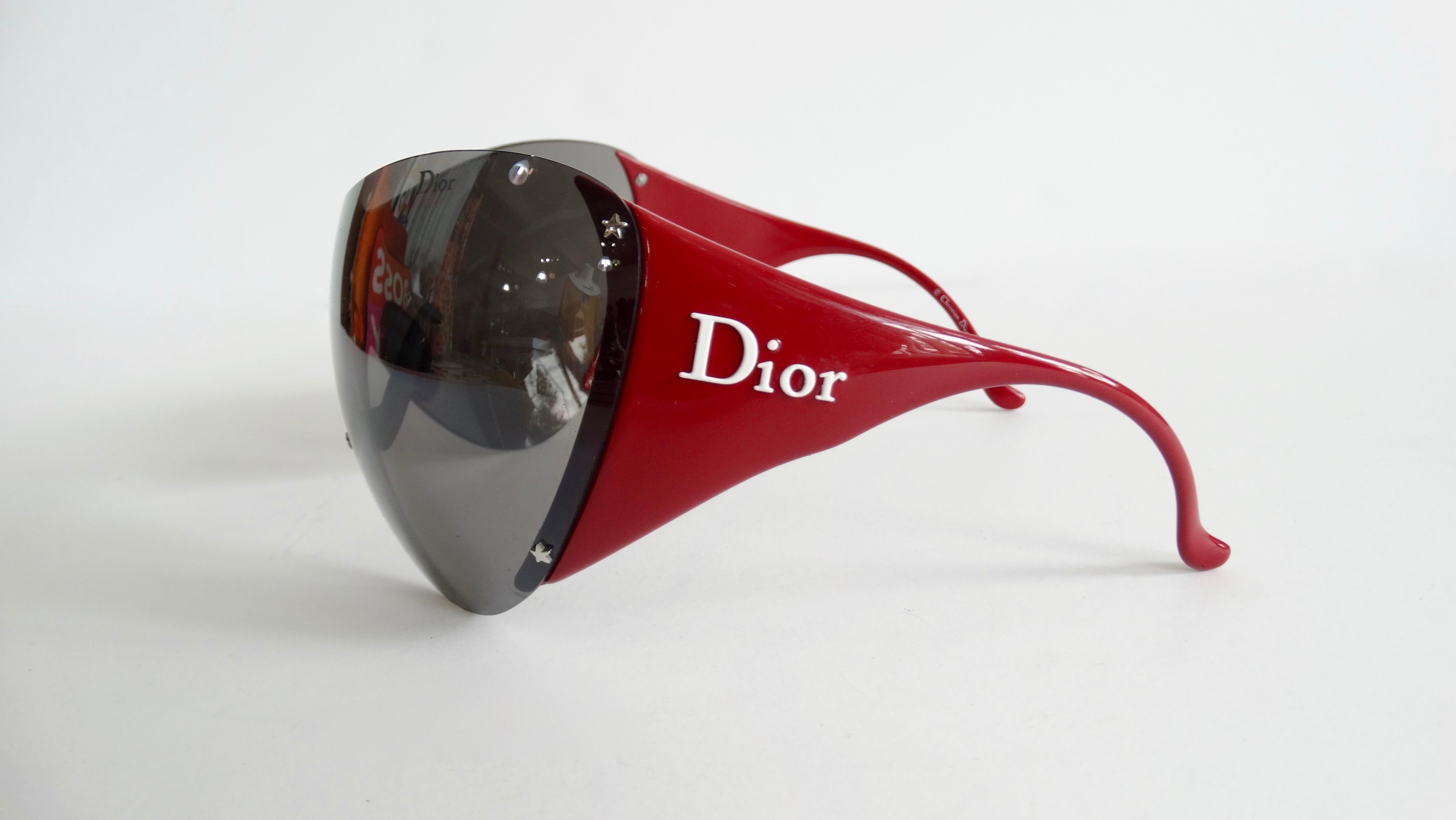 Christian Dior 2000s Cherry Red Ski Sport Sunglasses 3