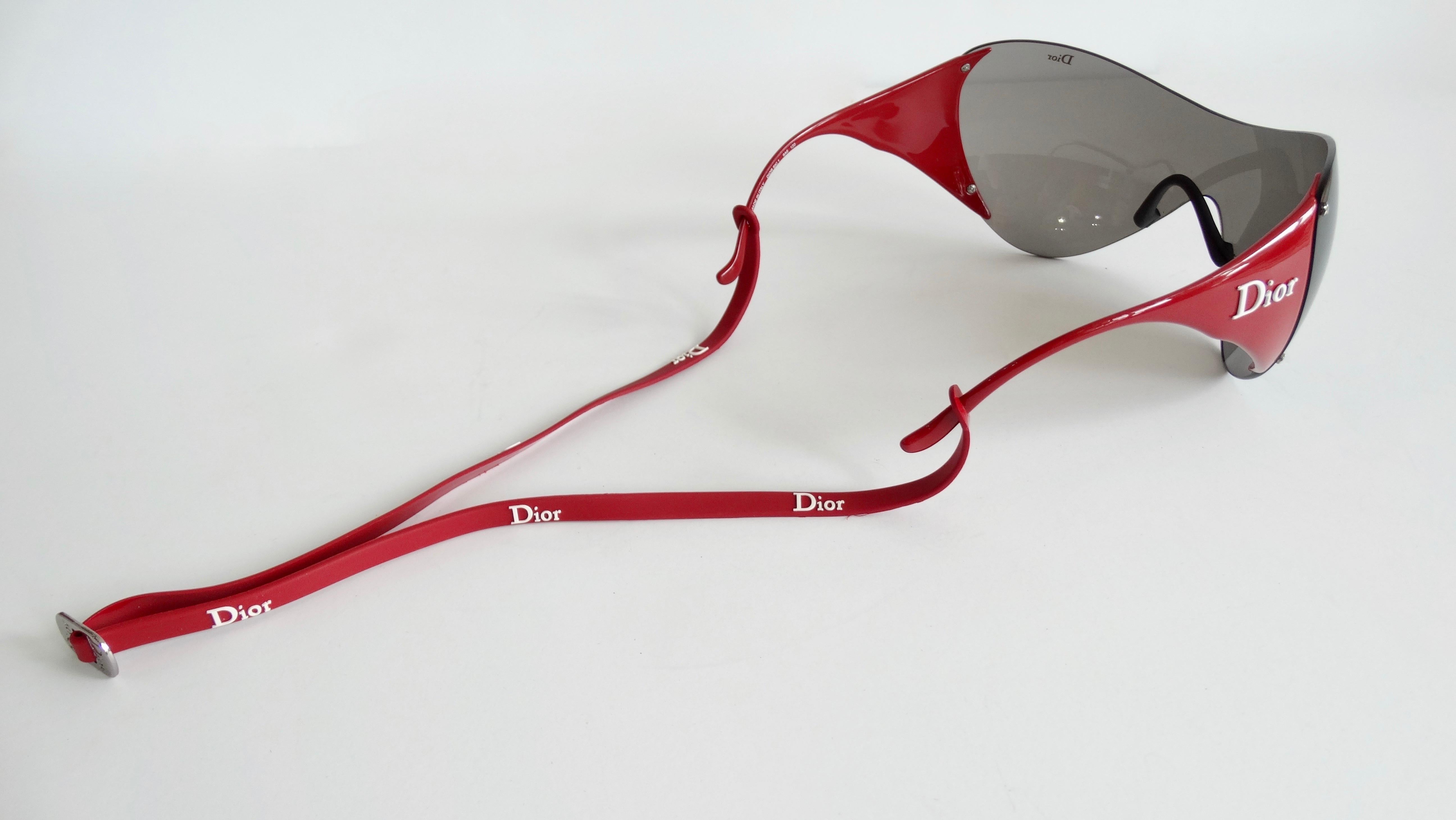 Christian Dior 2000s Cherry Red Ski Sport Sunglasses 4