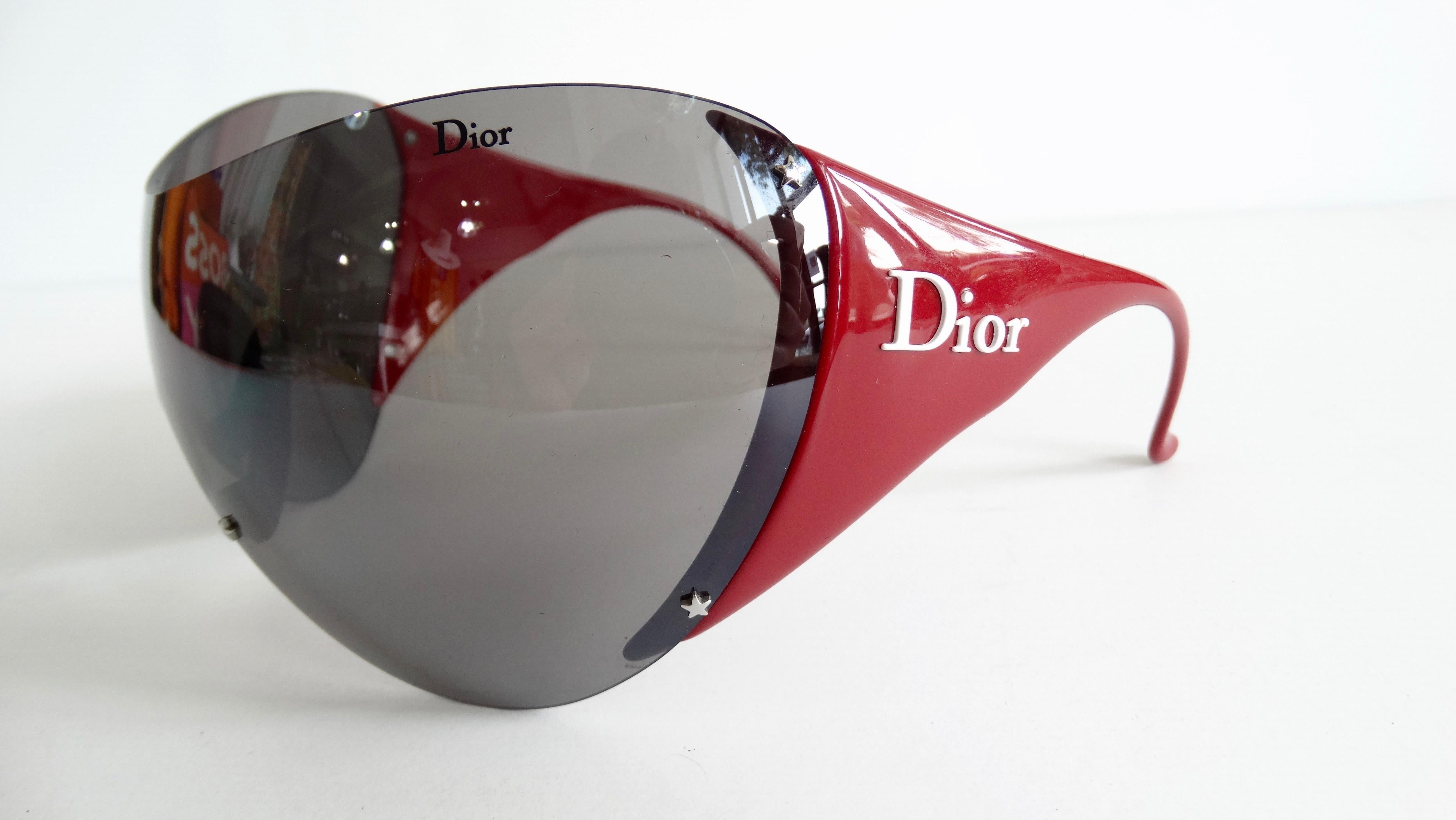 Christian Dior 2000s Cherry Red Ski Sport Sunglasses 5