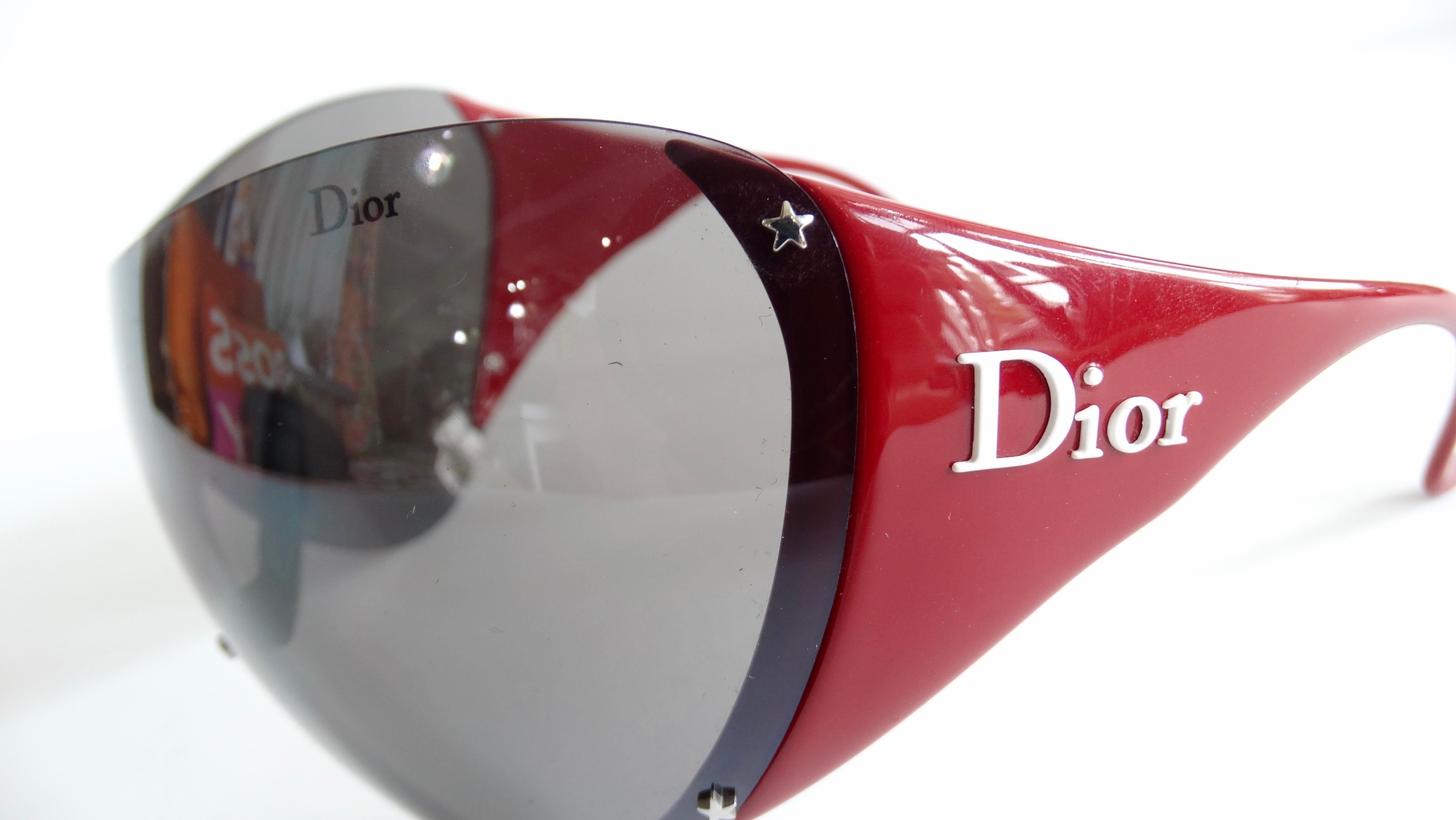 Christian Dior 2000s Cherry Red Ski Sport Sunglasses 1