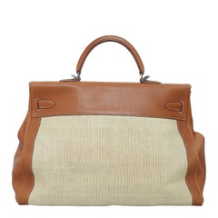 Rare 2001 Hermes Fauve Barenia Crinoline Voyage Kelly 50 Bag