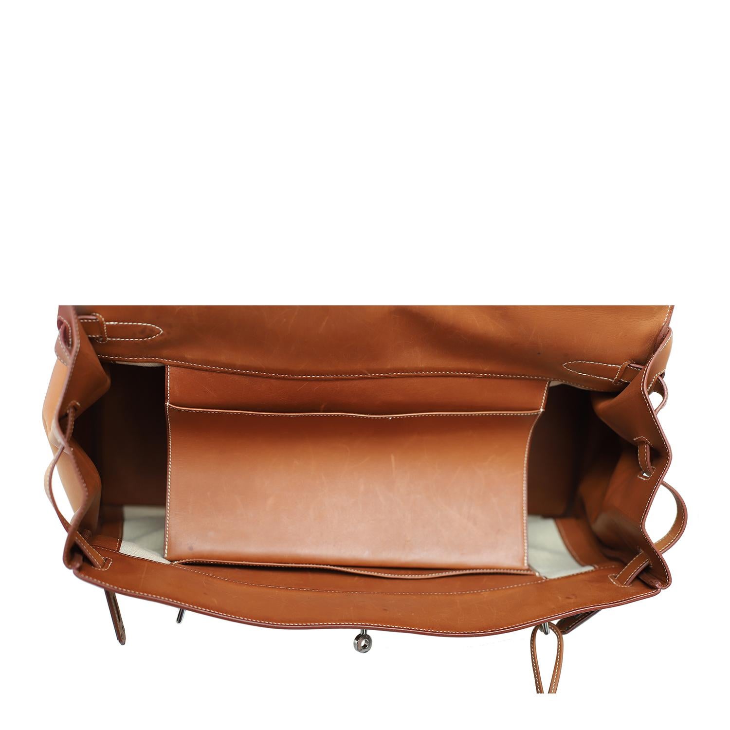 Rare 2001 Hermes Fauve Barenia Crinoline Voyage Kelly 50 Bag In Good Condition In Jakarta, Daerah Khusus Ibukota Jakarta