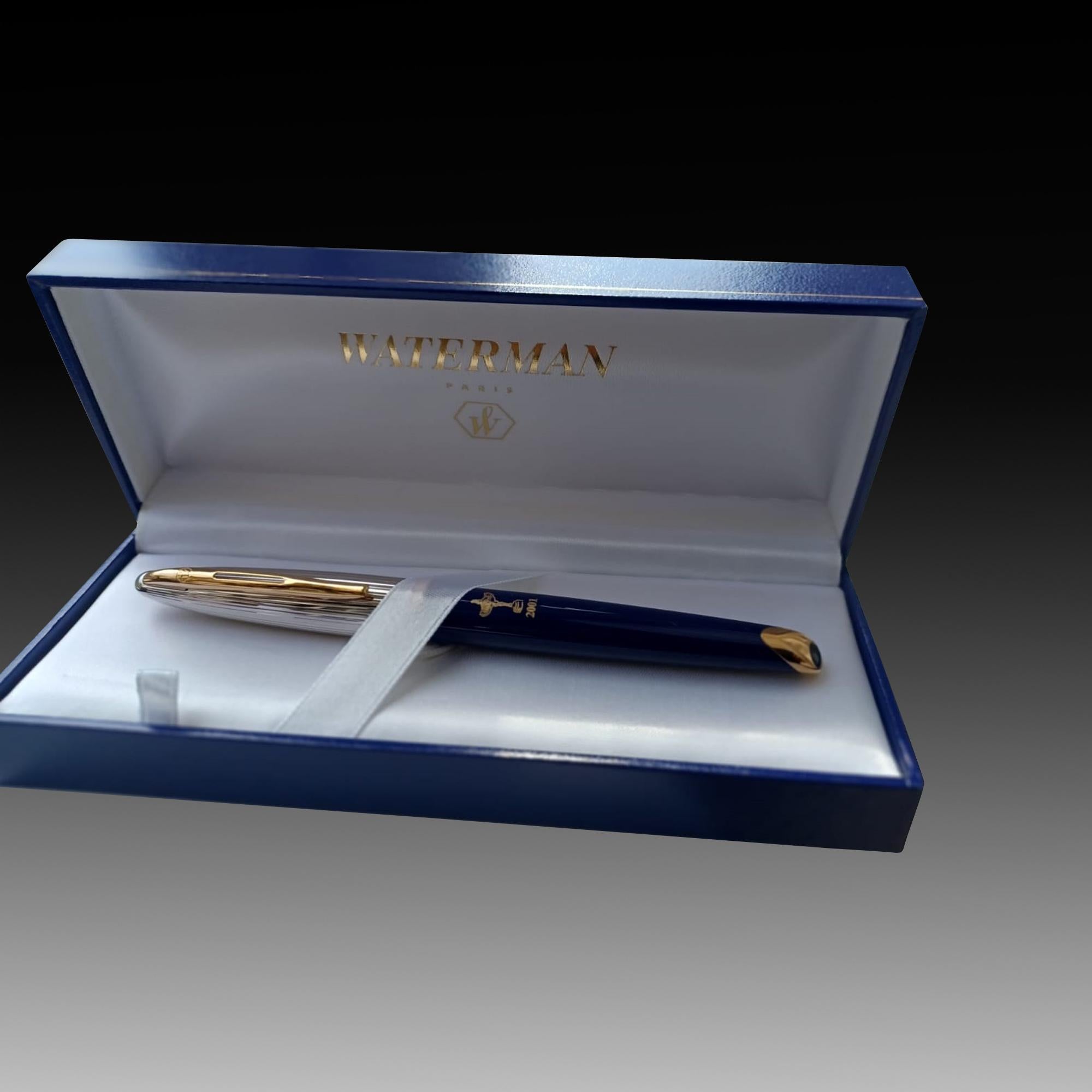 Rare 2001 Postponed Ryder Cup Waterman Ink Fountain Pen with 18K Gold Nib In New Condition For Sale In London, GB