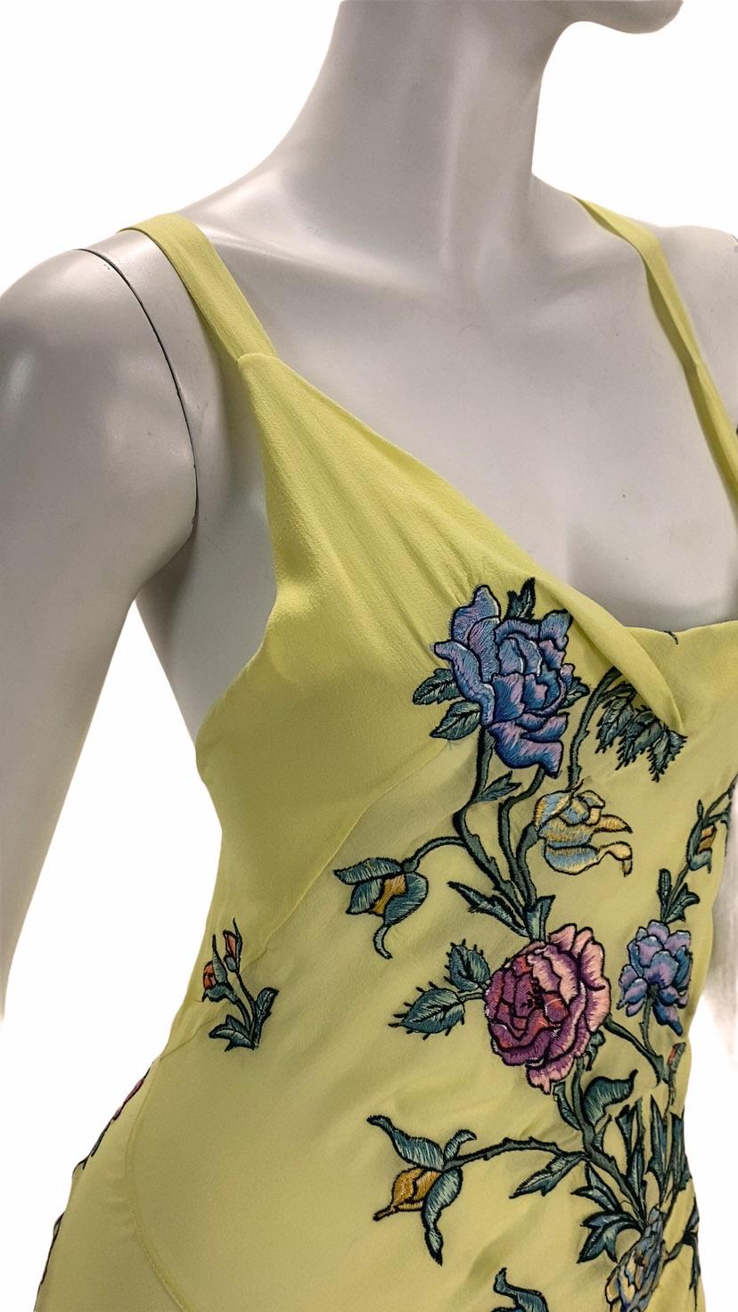 Women's Rare 2003 Roberto Cavalli Tattoo Embroidered Silk Gown