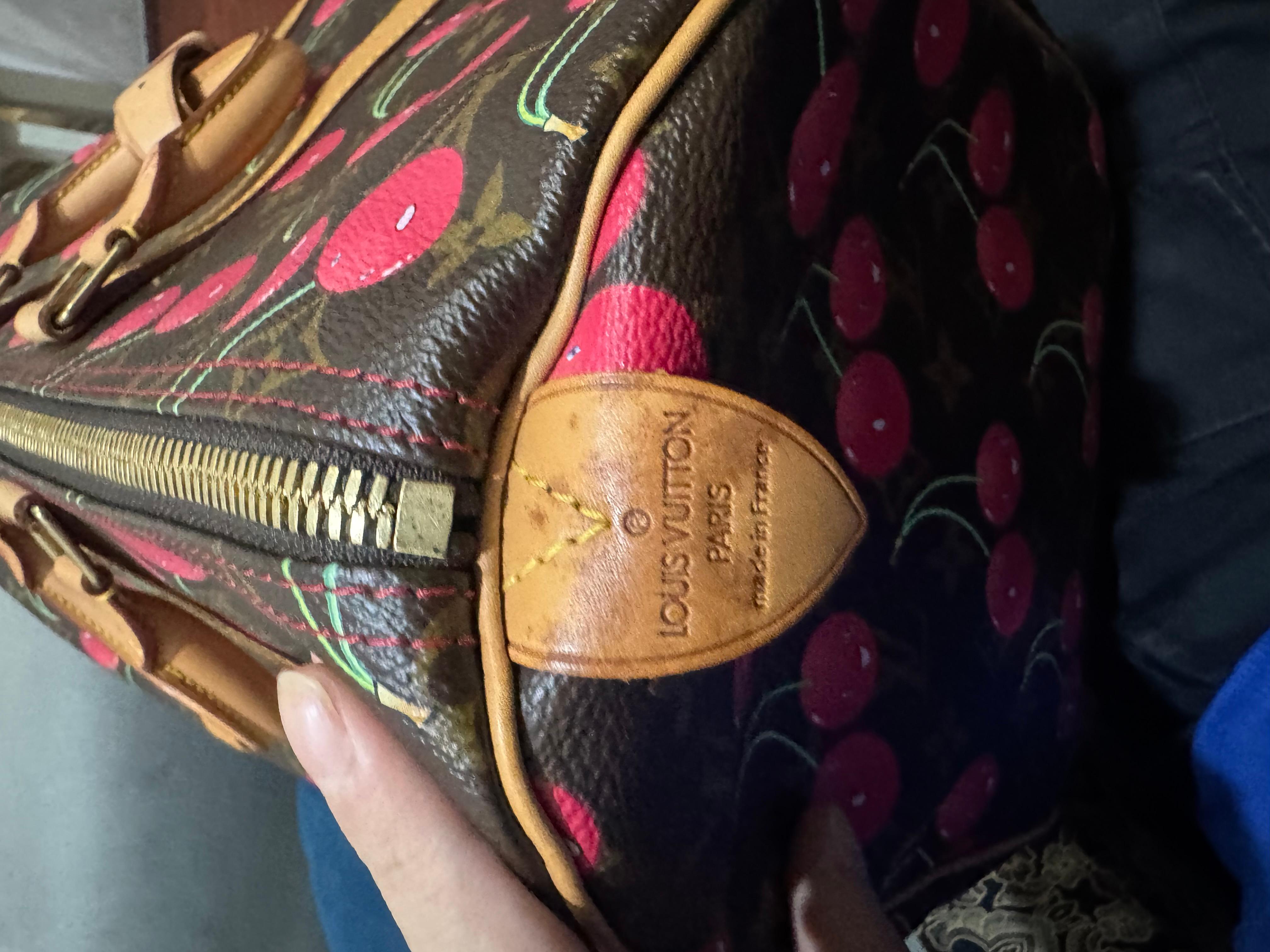 Rare 2005 Louis Vuitton Murakami Monogram Cherry Keepall 45 Bag For Sale 8