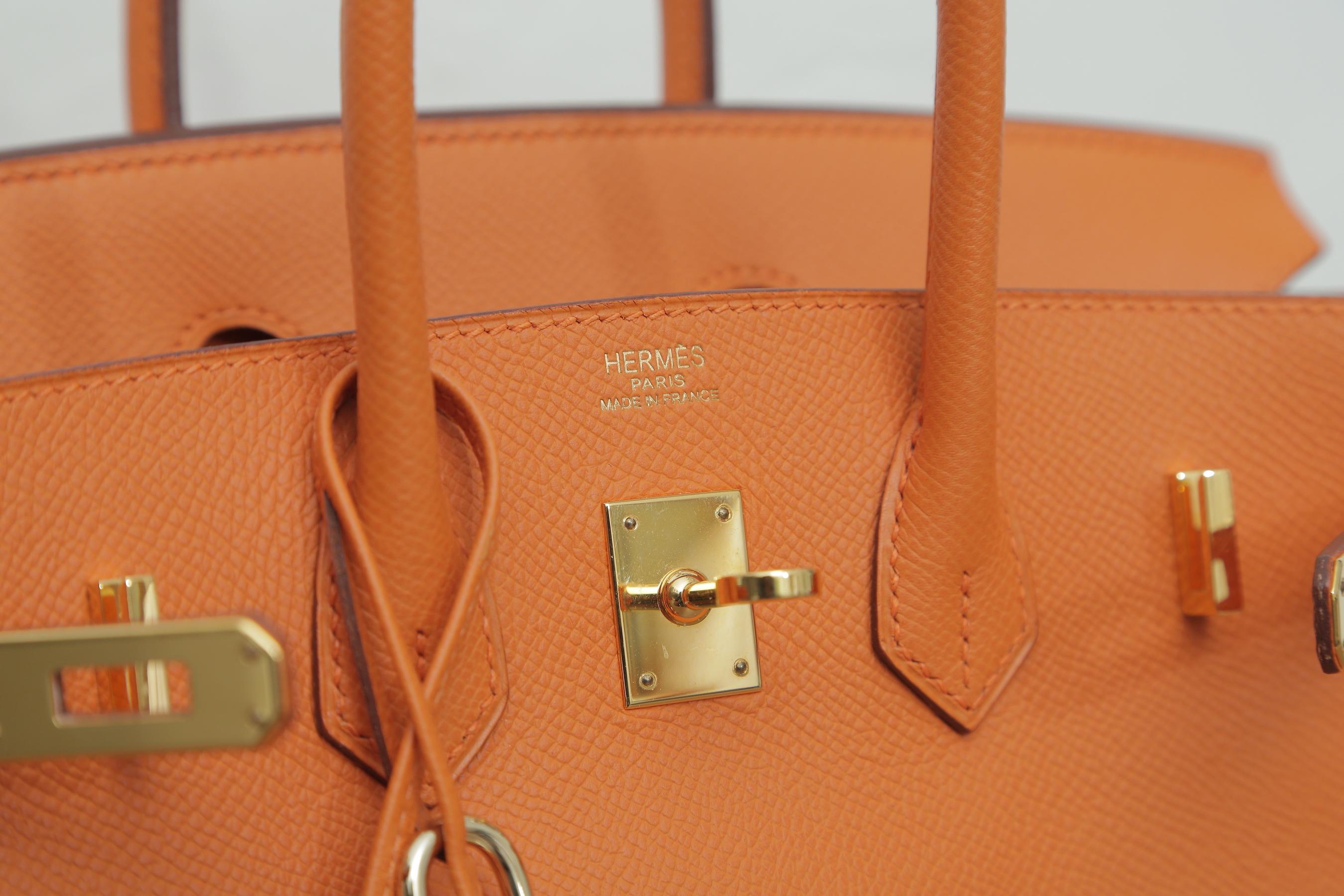 Hermes 2006 Rare Birkin 25 Orange with Gold Hardware 1